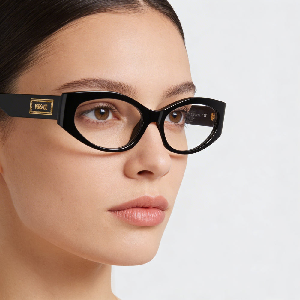 Versace Ve 3369 Women's Black Acetate Eyeglasses with Lenses 53mm