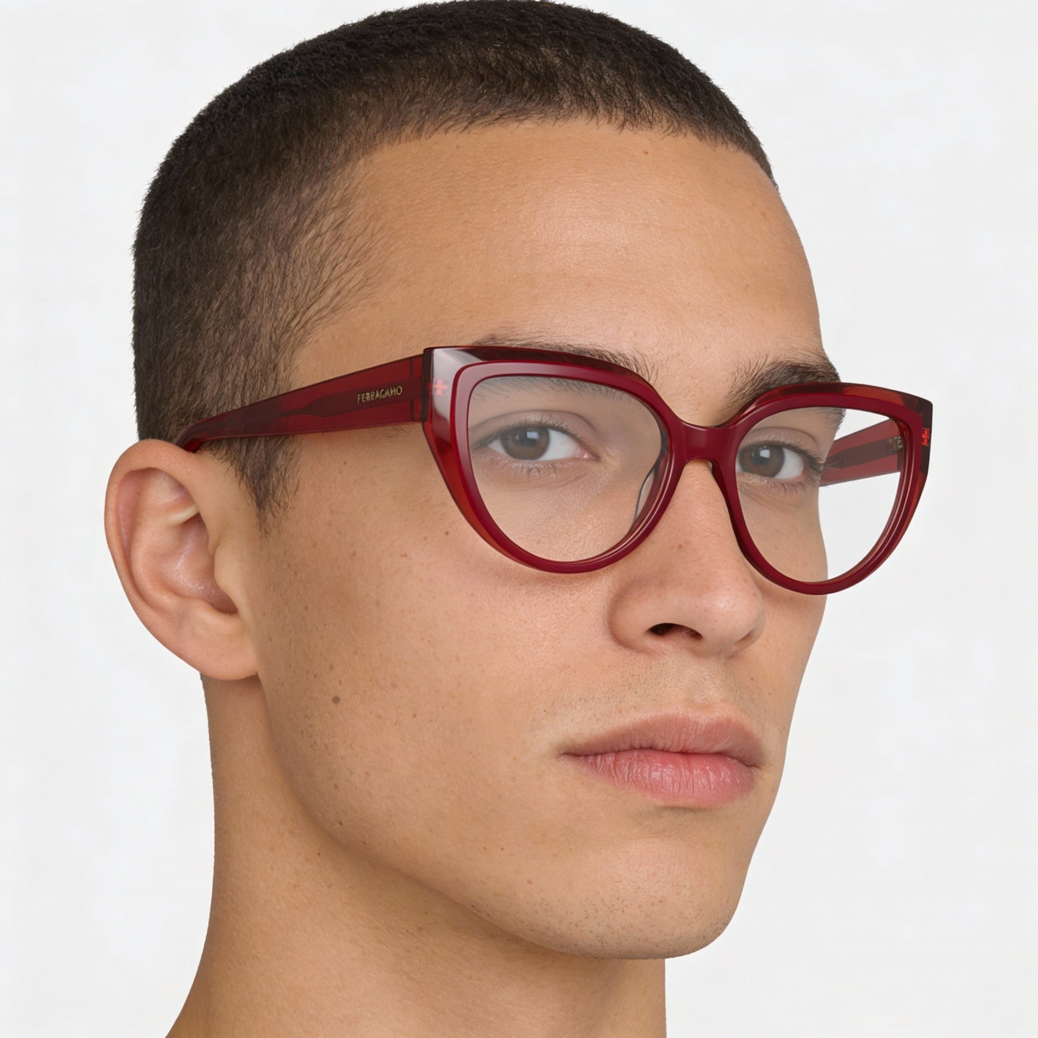 Salvatore Ferragamo SF2984 Men's Metal Transparent Red Polarized Eyewear 53mm, Photo 4