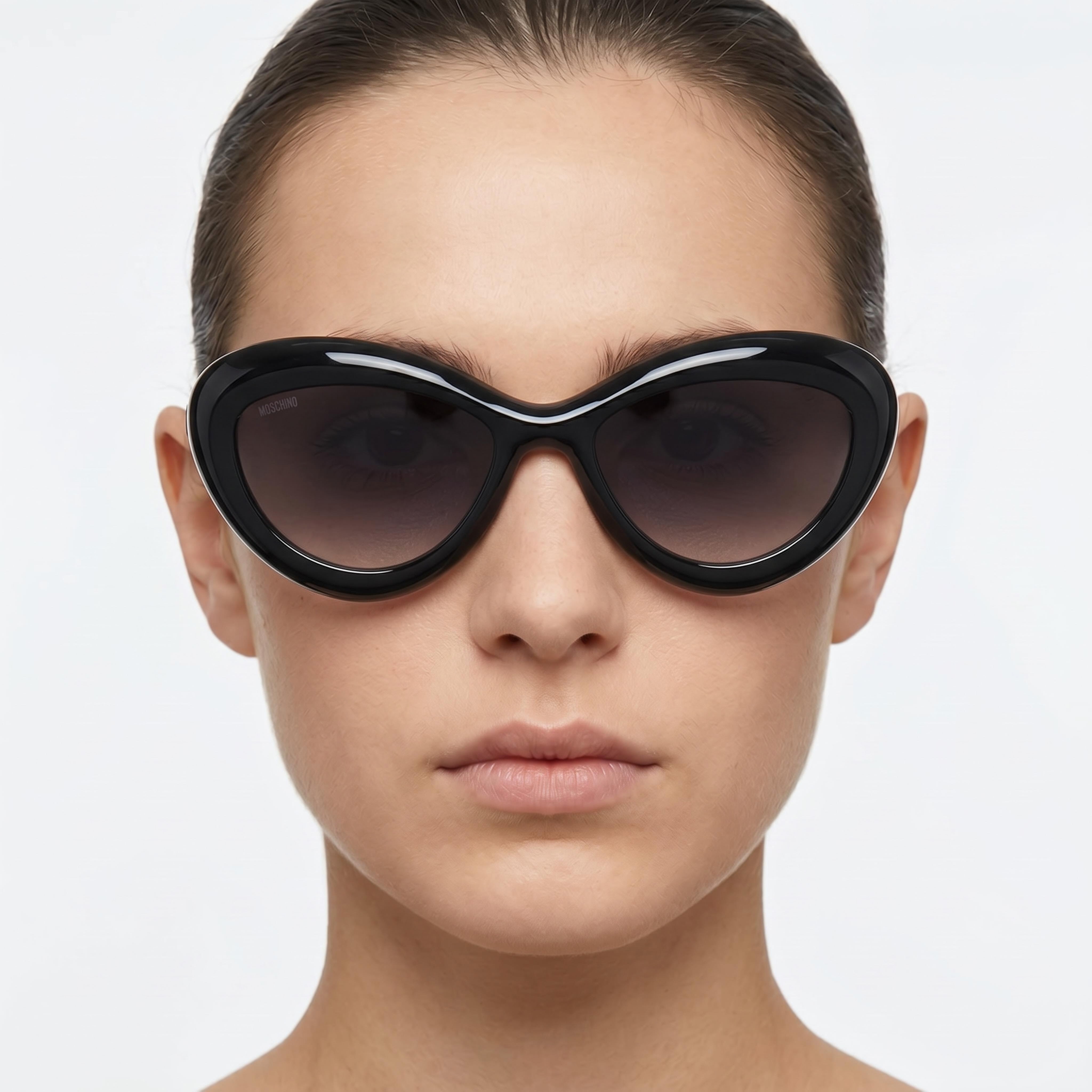 Moschino Casual Unisex Black Dark Grey Shaded Cellulose Propionate Non-Polarized Gradient Sunglasses 55-19-140, Photo 4