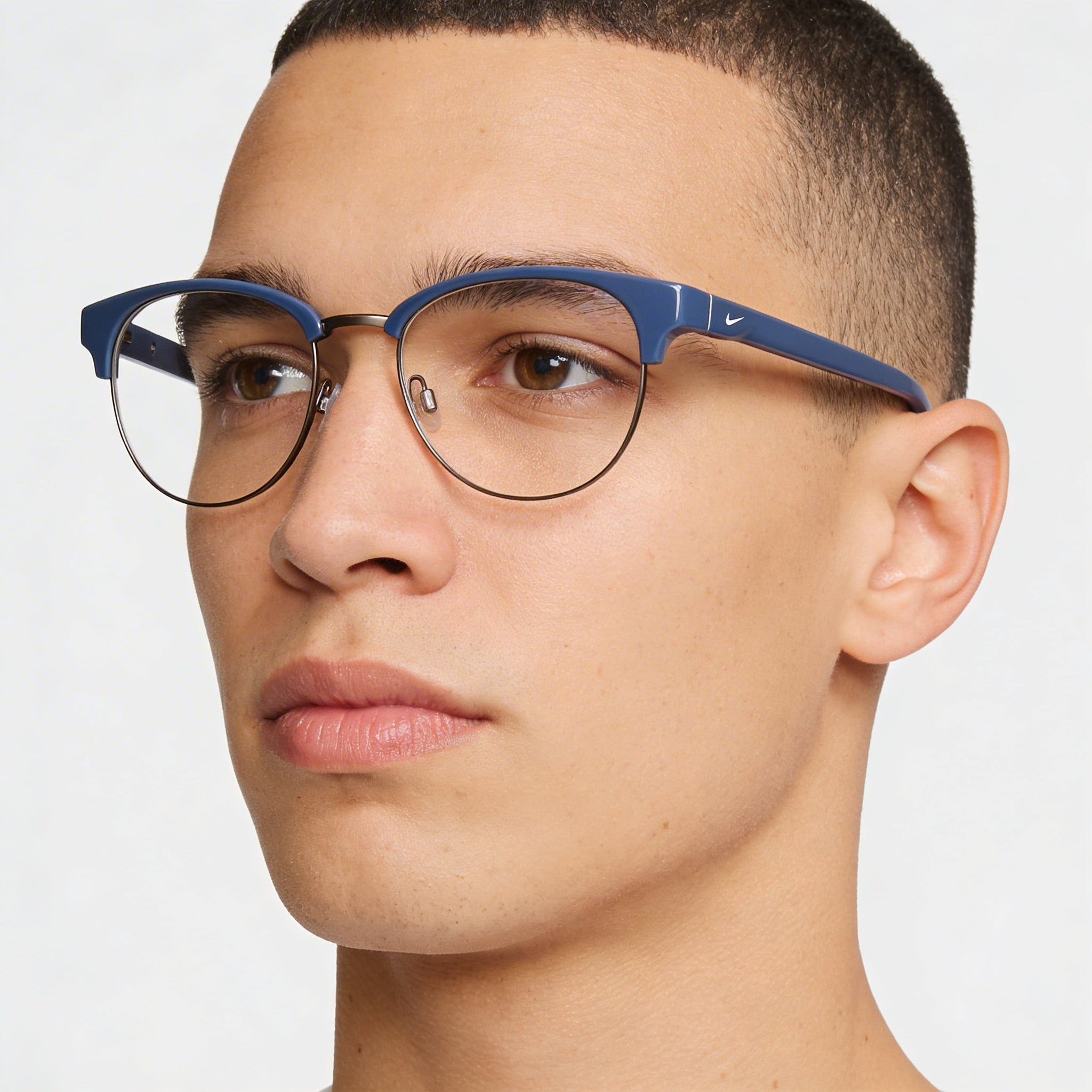 Nike Unisex 8402 Eyeglasses with Ashen Slate Gunmetal Acetate Frame, Lens Width 50mm, Bridge 19mm, Temple 145mm, Photo 3
