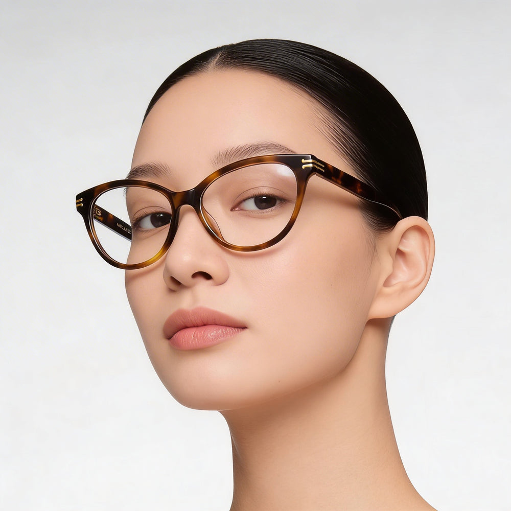 Marc Jacobs MJ 1060 - Montura de acetato contemporánea para mujer, color marrón carey, graduada, 52 mm