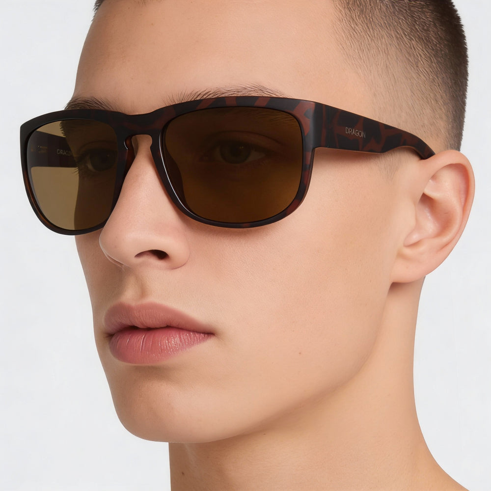 Gafas de sol unisex Dragon Alliance Dr Rune de poliuretano termoplástico en color bronce mate con acabado carey (58 mm)