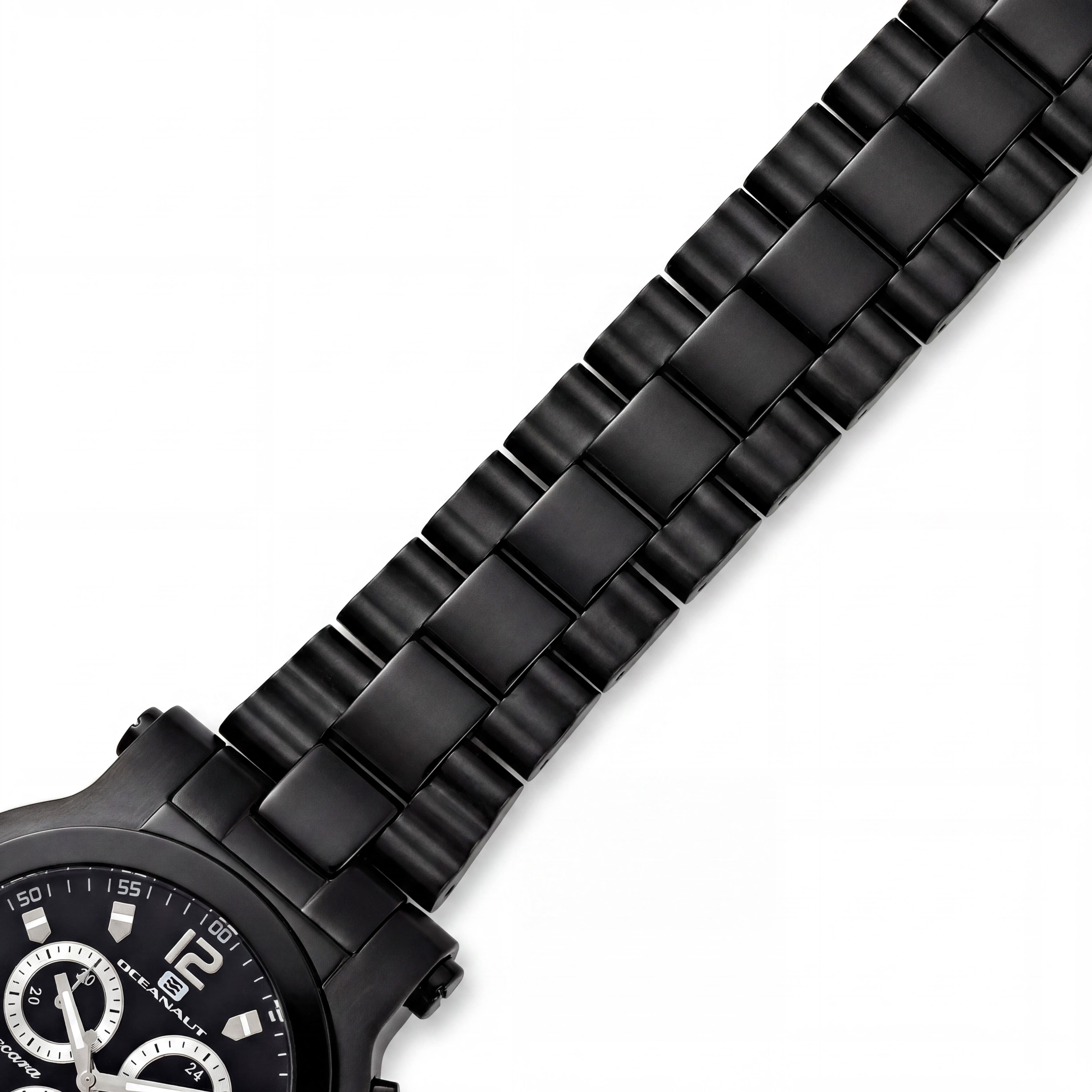 Oceanaut Baccara XL Cronógrafo para hombre, acero inoxidable negro, resistente al agua 50 m, movimiento de cuarzo, 50 mm, Photo 3