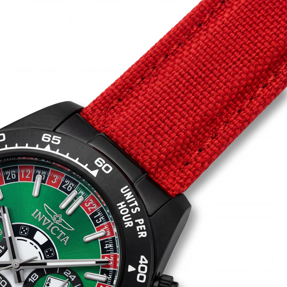 Reloj de Cuarzo Invicta Speedway 50518 para Hombre, Esfera Verde, Correa de Nylon, Acero Inoxidable, 40mm