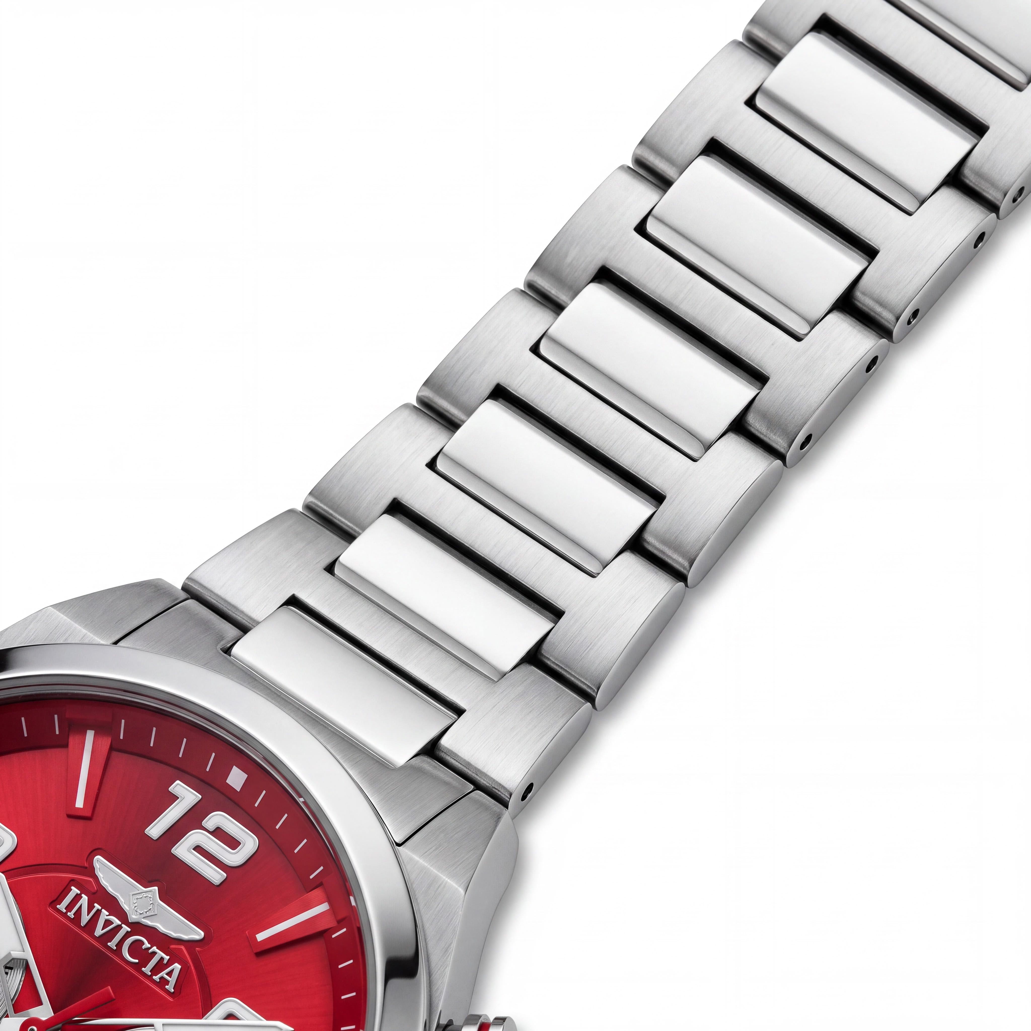 Reloj cronógrafo de cuarzo Invicta Speedway 50426 para hombre, caja de acero inoxidable de 44 mm, esfera roja, brazalete de acero inoxidable, resistente al agua 5 ATM, Photo 2
