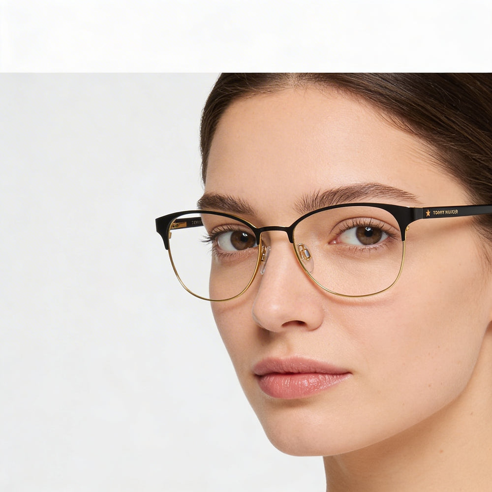 Tommy Hilfiger Th 1749 Women's Alloy Steel Matt Black Eyeglasses 53mm
