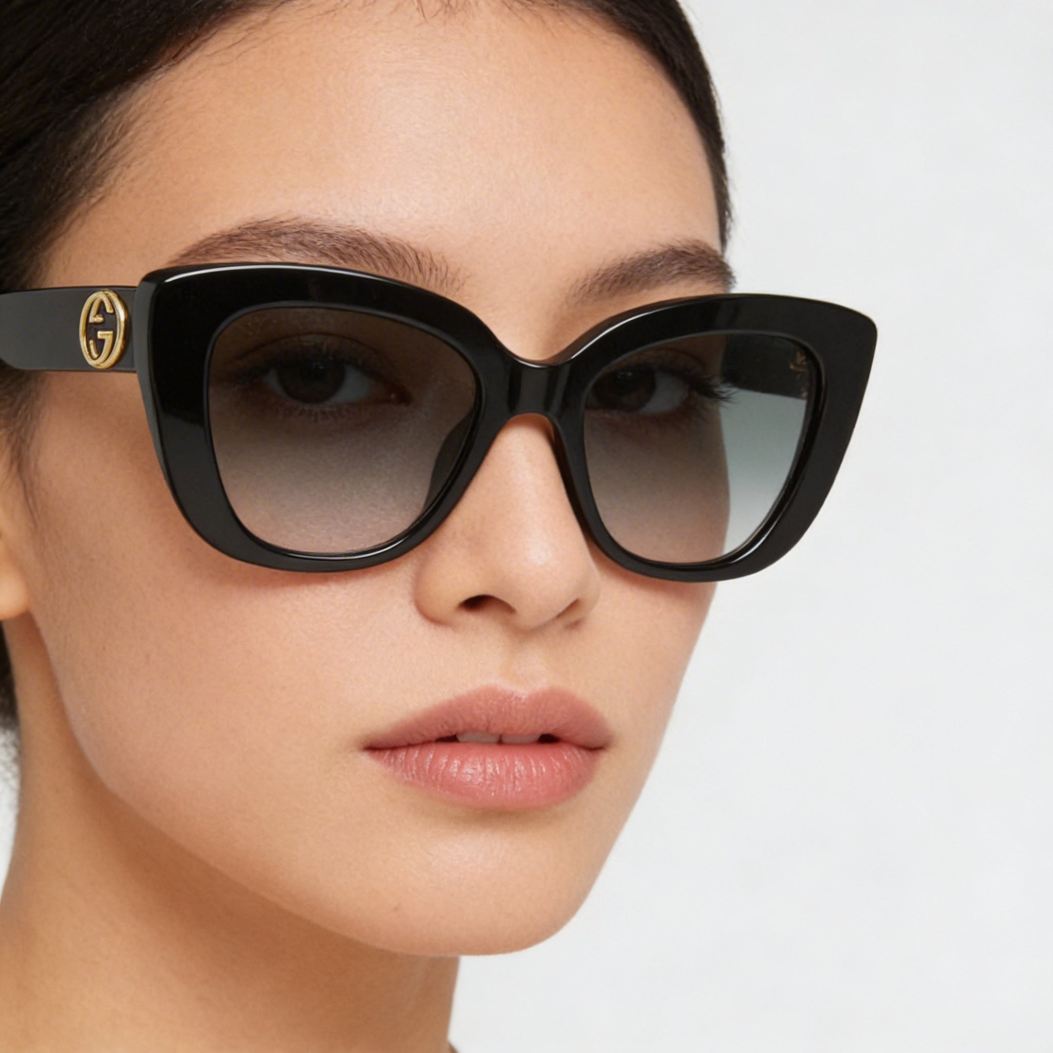 Gucci Women's Casual Square Frame Acetate Havana Blue Brown UV Protection Plastic Lens Sunglasses 54mm, Photo 4
