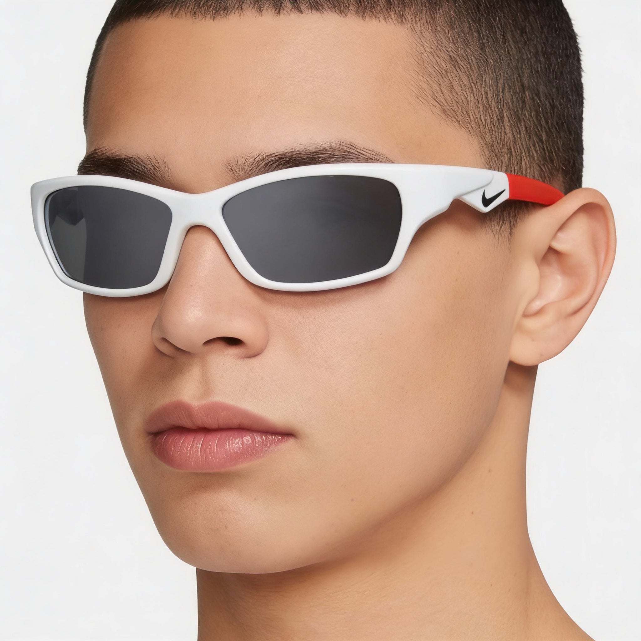 Gafas de sol Nike Jolt Dz7378 unisex de acero aleado ligero con protección UV, color blanco plateado, 57 mm, Photo 4