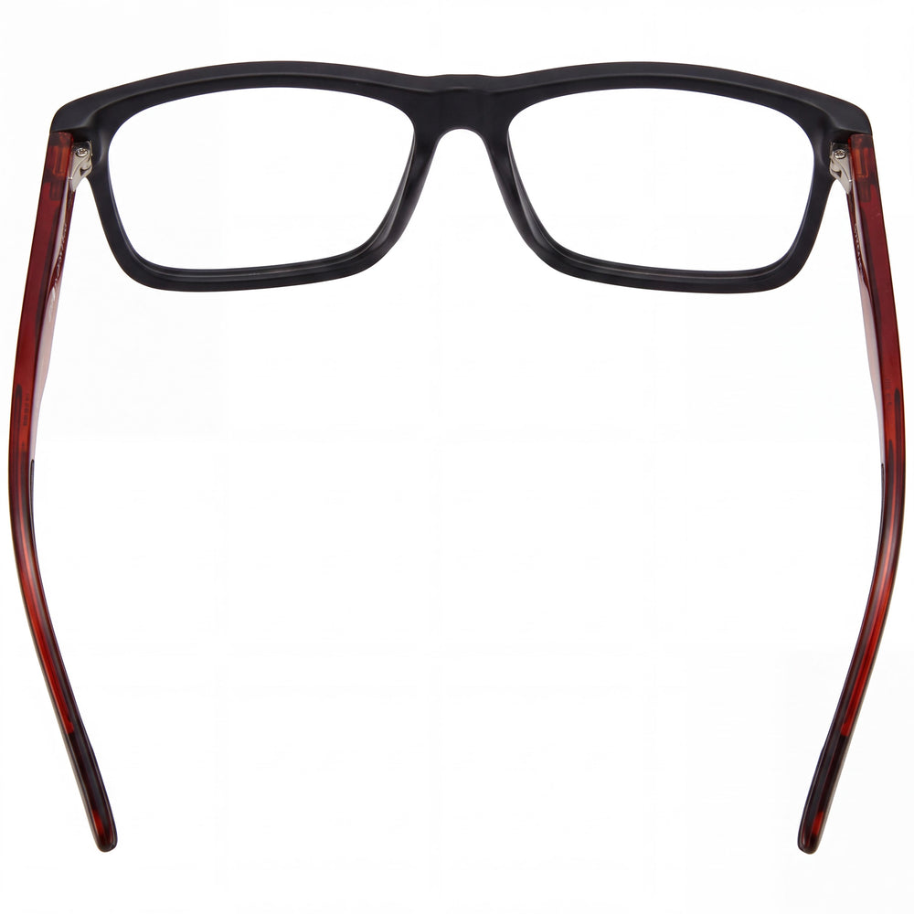 Spy Justice 57 Unisex Matte Black Trans Sepia Acetate Optical Frames with Clear Demo Lenses 57mm
