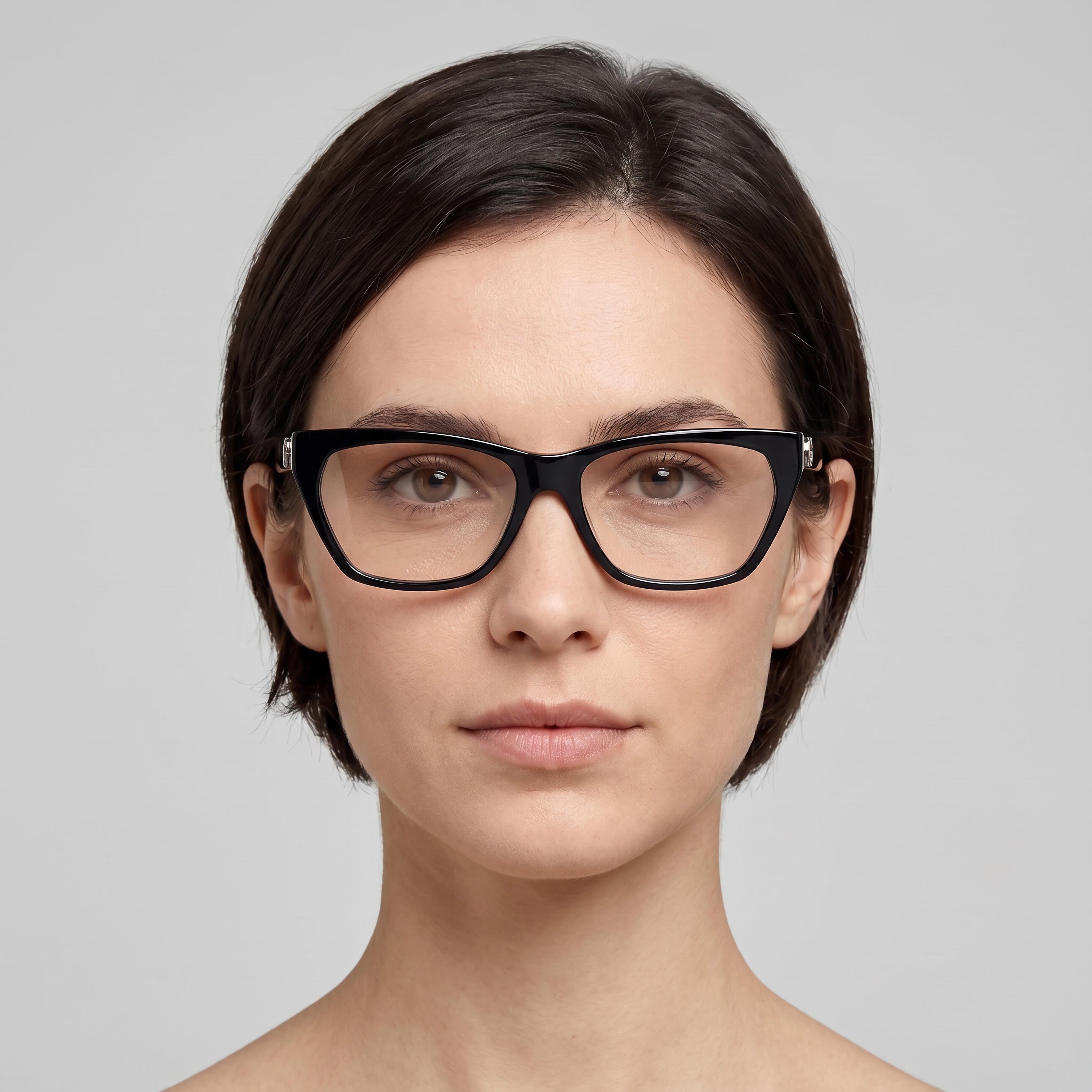 Gafas Ópticas GUESS Gu50234 para Mujer, Montura de Plástico Negra con Lentes Transparentes de Policarbonato, 54-15-140mm, Photo 4