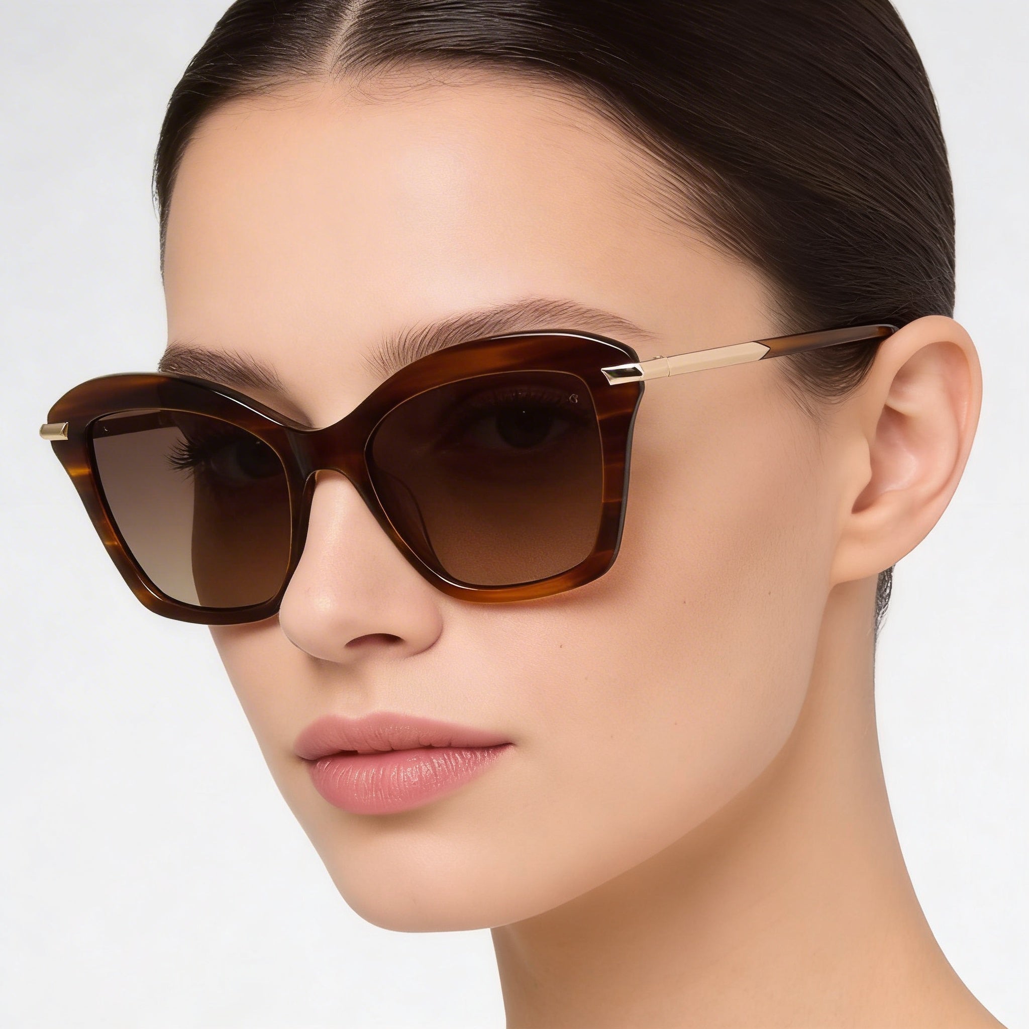 Rag & Bone Modern Heritage Women's Acetate Brown Horn UV Protected Sunglasses 53mm, Photo 4