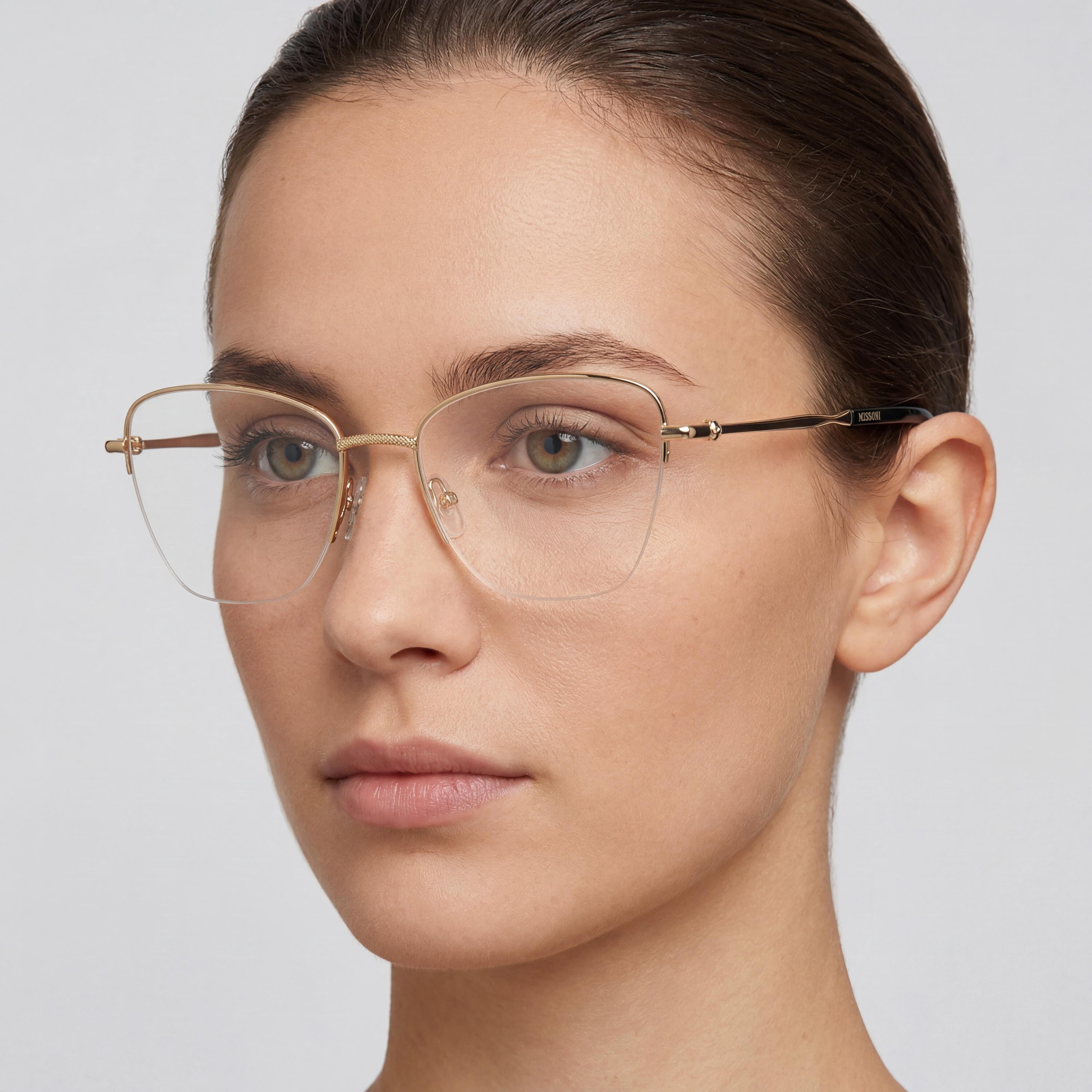 M Missoni Modern Women's Rose Gold Alloy Steel Frame, Rose Gold Polycarbonate Lens Eyeglasses, 53mm Lens, 18mm Bridge, 140mm Temple, Photo 5