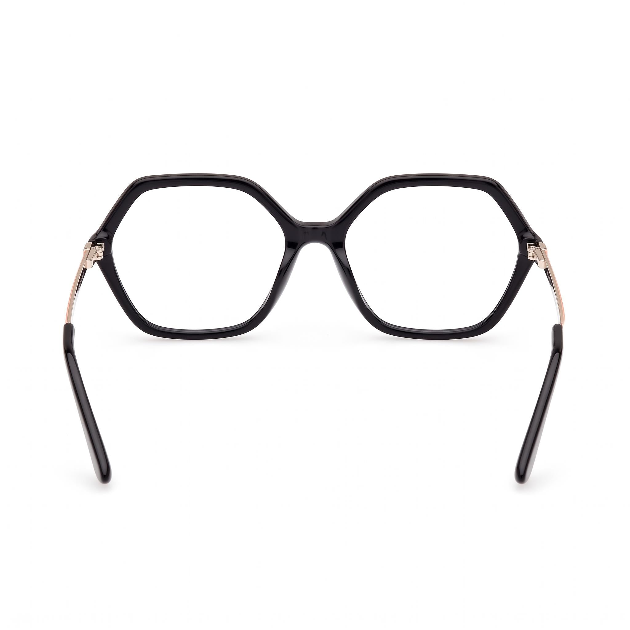 GUESS Women's Gu50149 Plastic Frame Eyeglasses in Shiny Black and Shiny Pale Gold, 54mm Lens, Photo 4