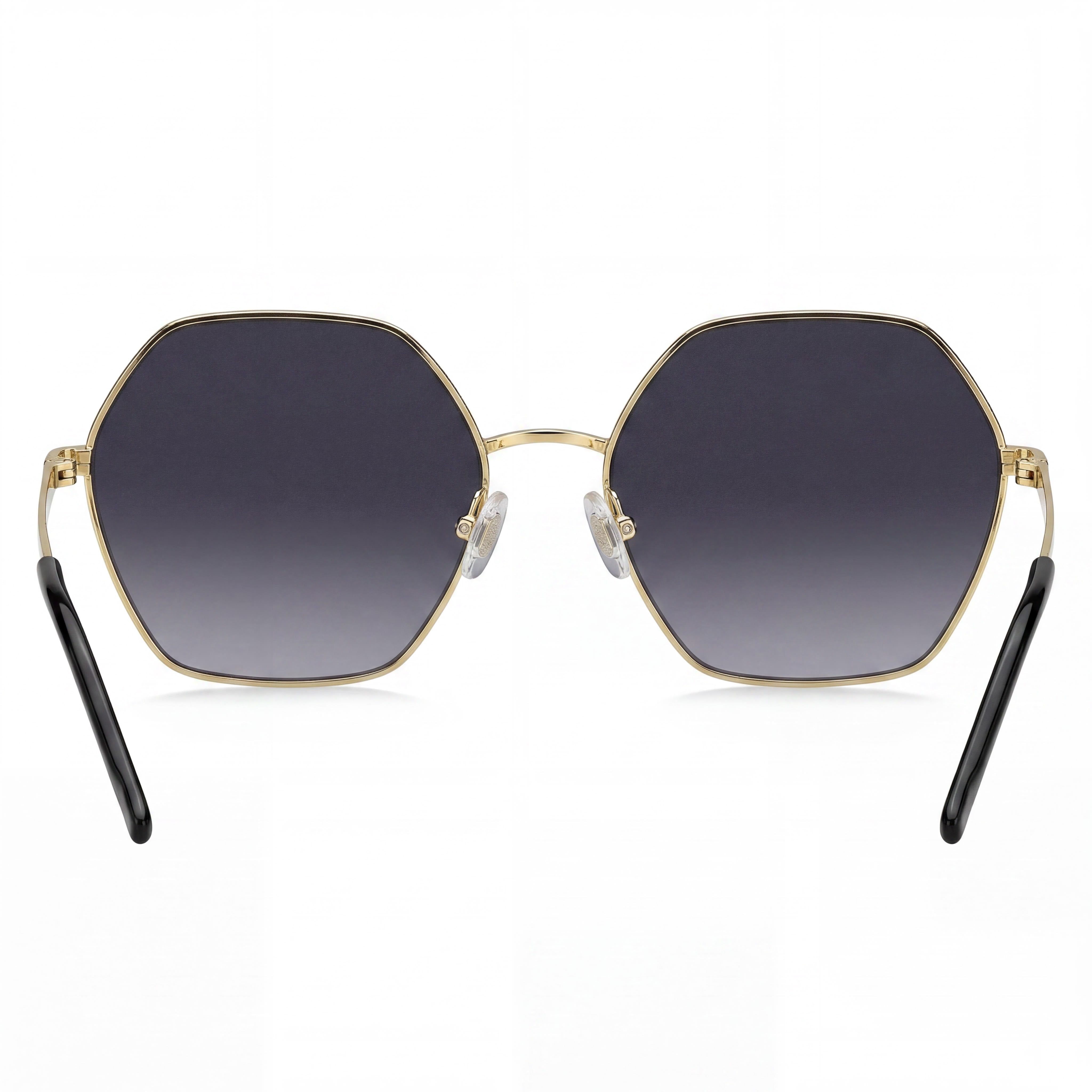 Hugo Boss BOSS 1589/S Gafas de Sol Redondas para Mujer Ligeras y Minimalistas en Acero Inoxidable Negro Dorado Gris con Protección UV y Cristales Gris Oscuro Degradado 57-17-140, Photo 4