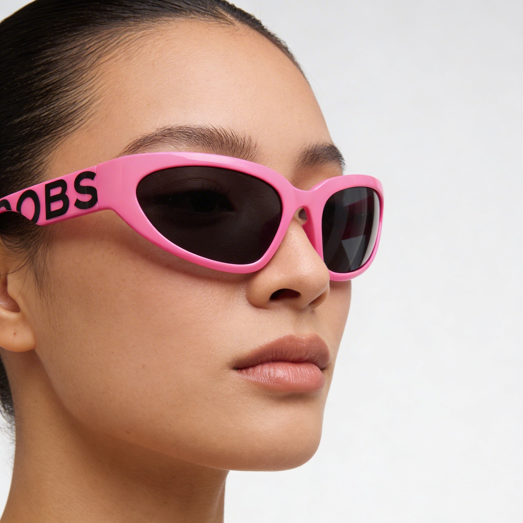 Gafas de sol casuales Marc Jacobs para mujer, propionato de celulosa negro fucsia, lentes grises, 61-20-125, Photo 5