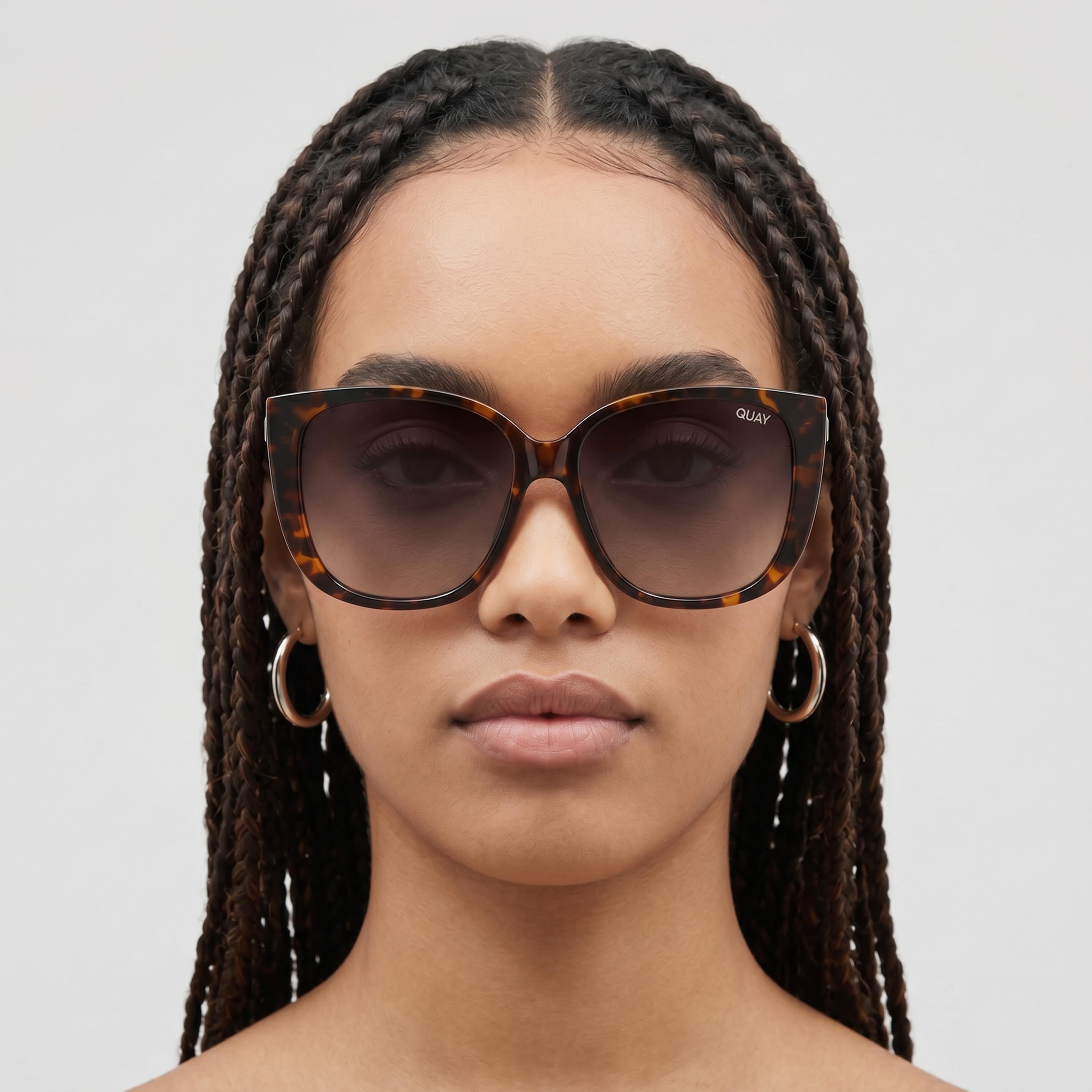 QUAY AUSTRALIA Gafas de sol polarizadas con protección UV para mujer, modelo Ever After, montura inyectada color carey ahumado taupé, lente de 58 mm, Photo 5