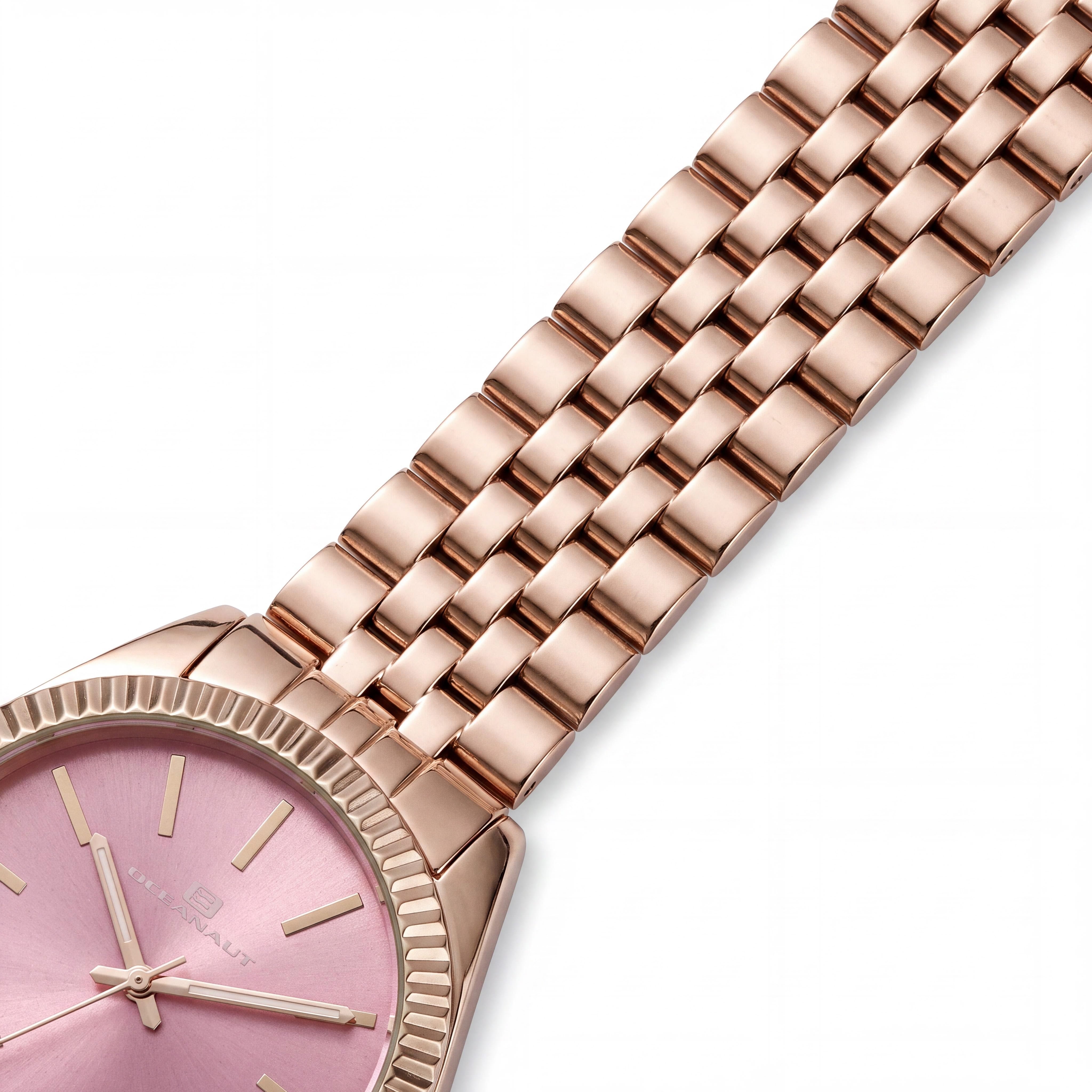 Oceanaut OC7413 Women's Quartz Movement Watch with Pink Dial, Stainless Steel Bracelet, Water Resistant, 38mm, Photo 3