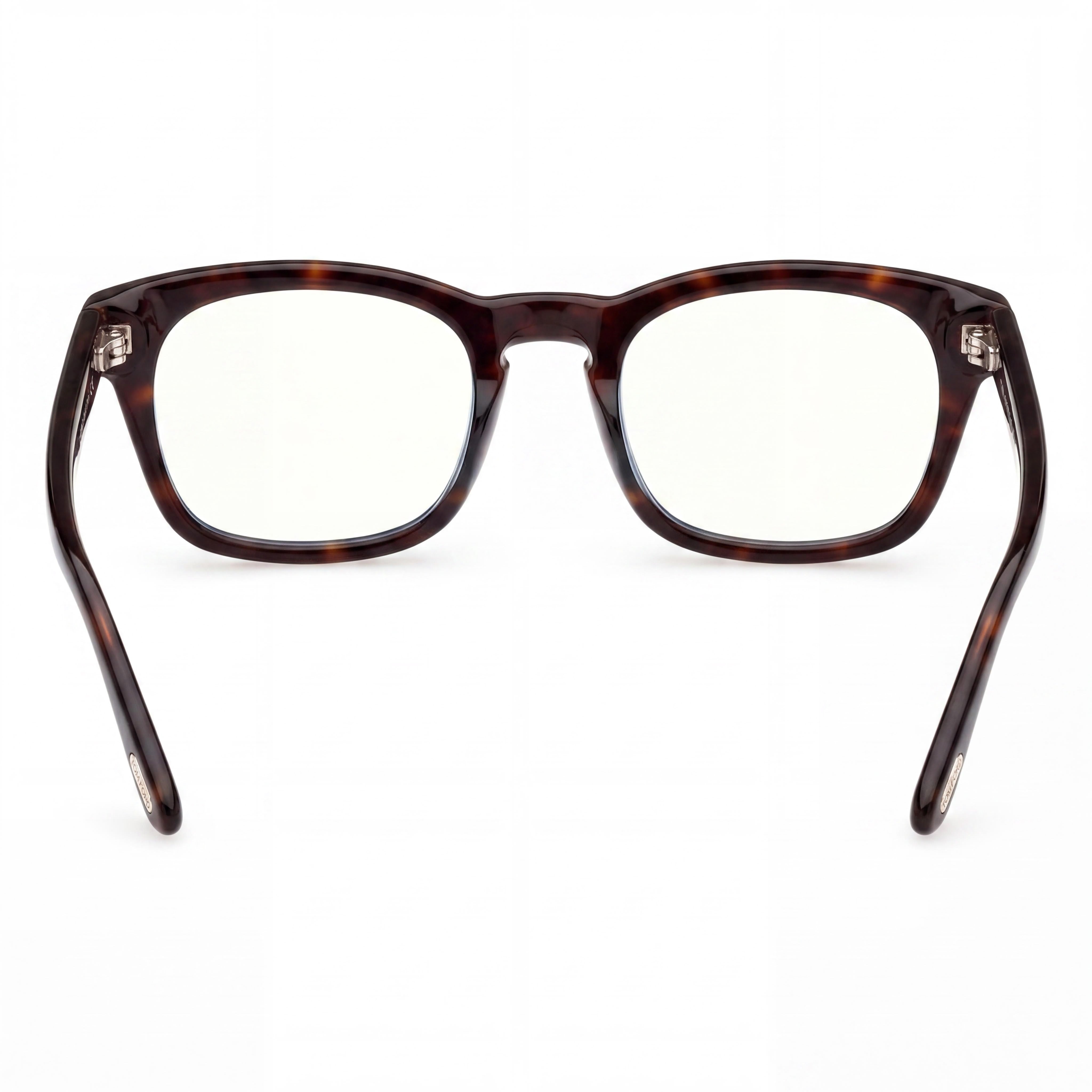 Gafas Tom Ford para hombre, de acero inoxidable, con filtro de luz azul, montura color habana oscuro, lentes gris claro, puente 21, Photo 3