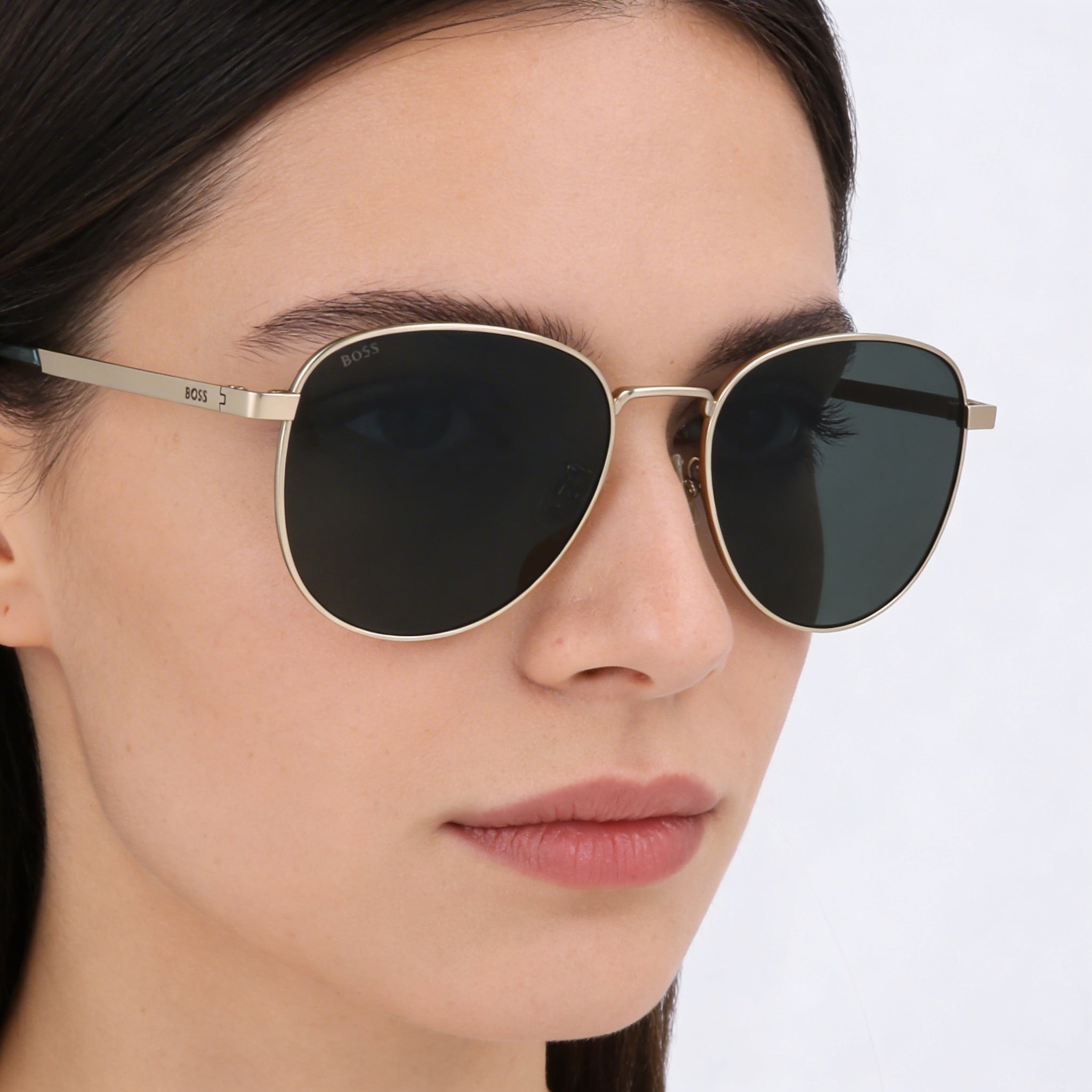 Hugo Boss Modern Women's Stainless Steel Frame Matte Gold UV Protection Sunglasses 57mm, Photo 5
