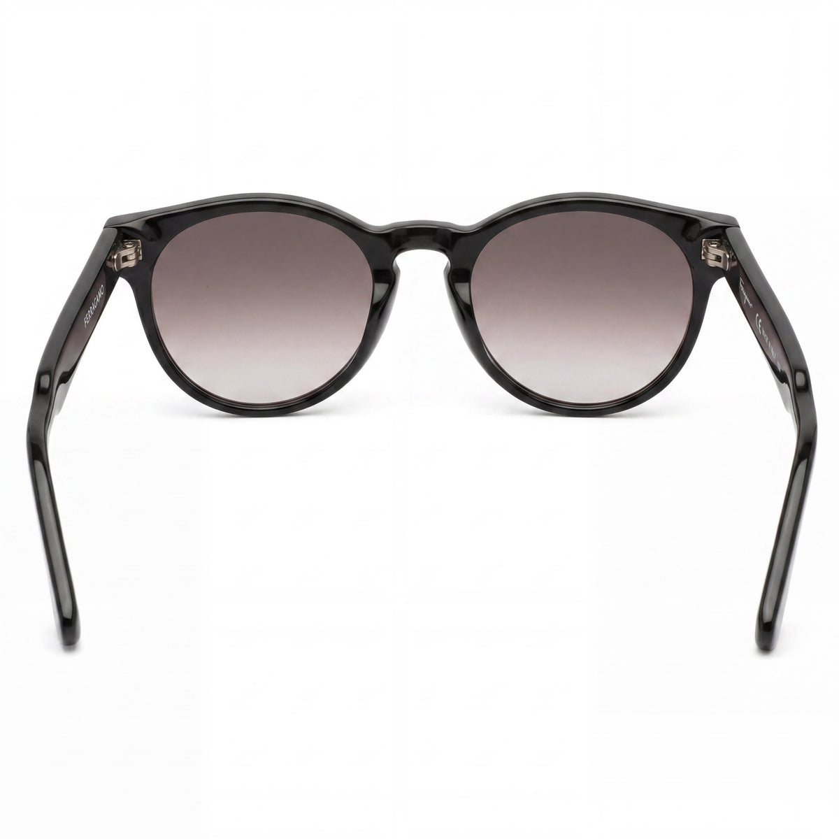 Gafas de sol Salvatore Ferragamo Retro Redondas de Plástico Negro con Degradado Gris para Mujer 52mm, Photo 3