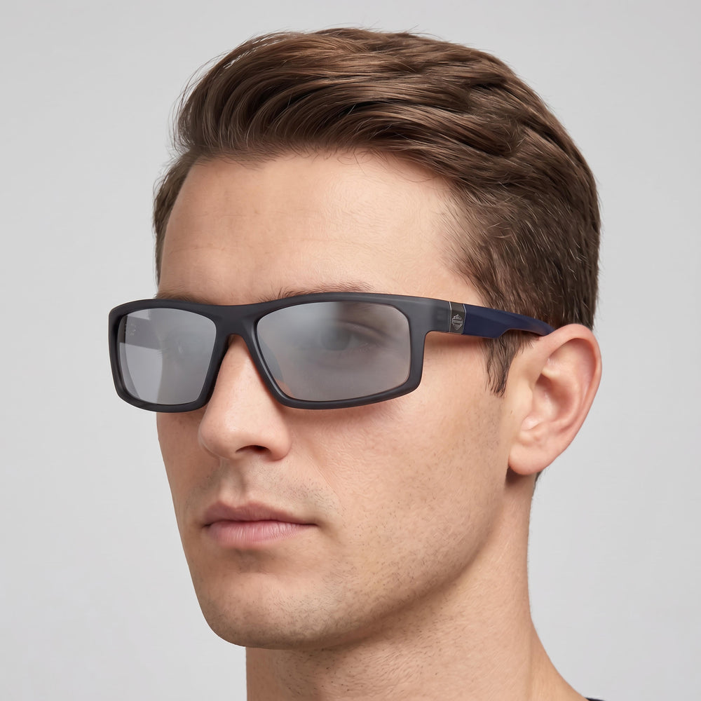 Harley-Davidson Hd00023 Gafas de Hombre de Montura Inyectada en Gris Mate Azul Mate, Talla 62-15-130