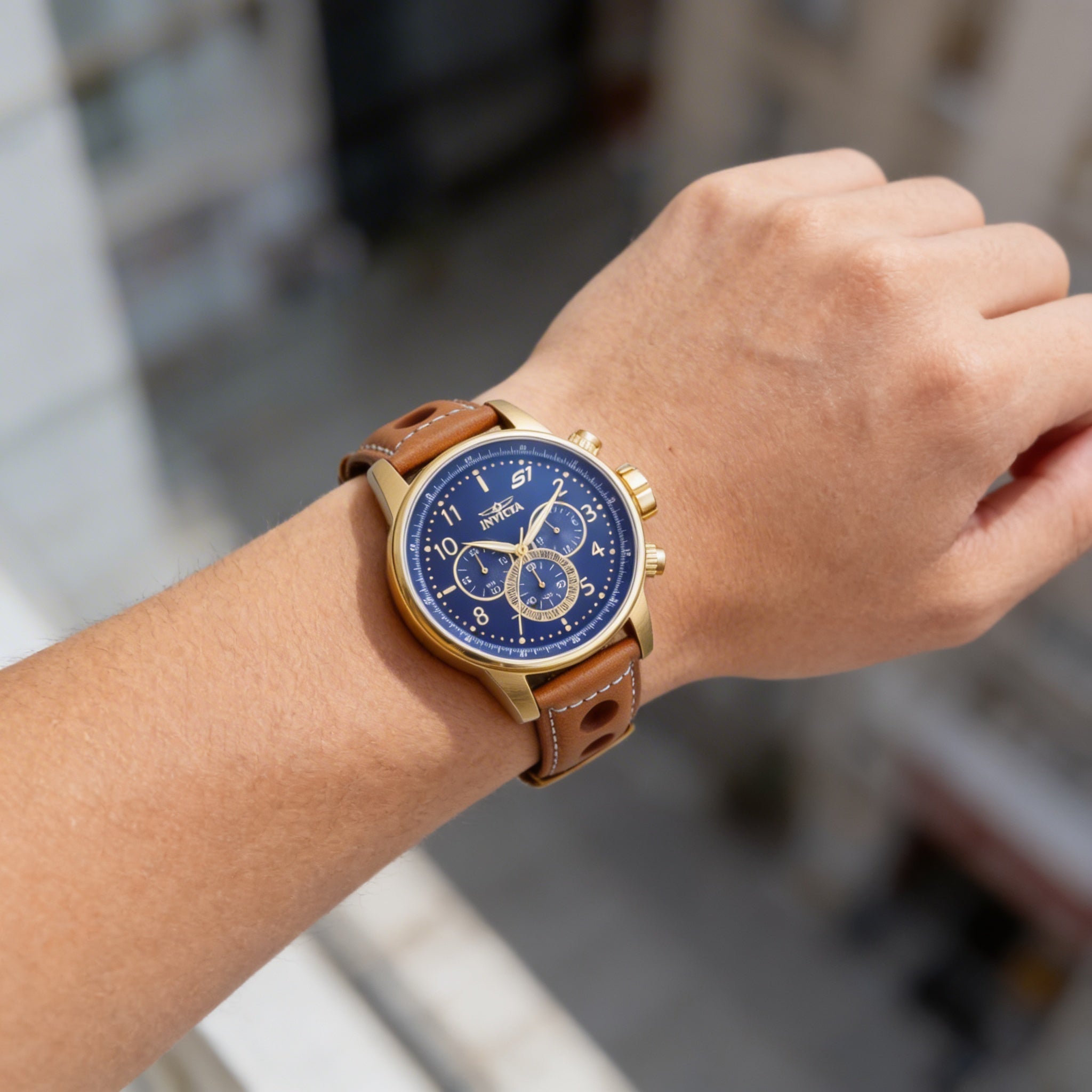 Invicta S1 Rally 30917 Unisex Gold Chronograph Quartz Movement GMT Second Time Zone Wrist Watch 46mm, Photo 3