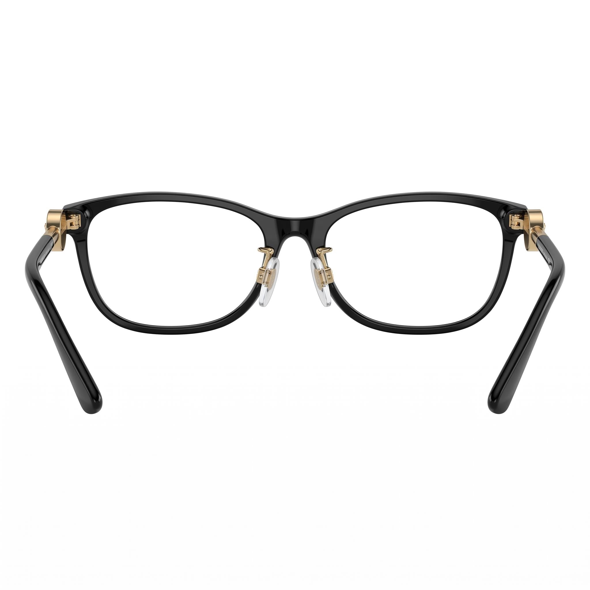 Gafas Versace modernas de mujer con montura completa cuadrada de plástico negro, lentes transparentes, talla 55-16-140, Photo 3