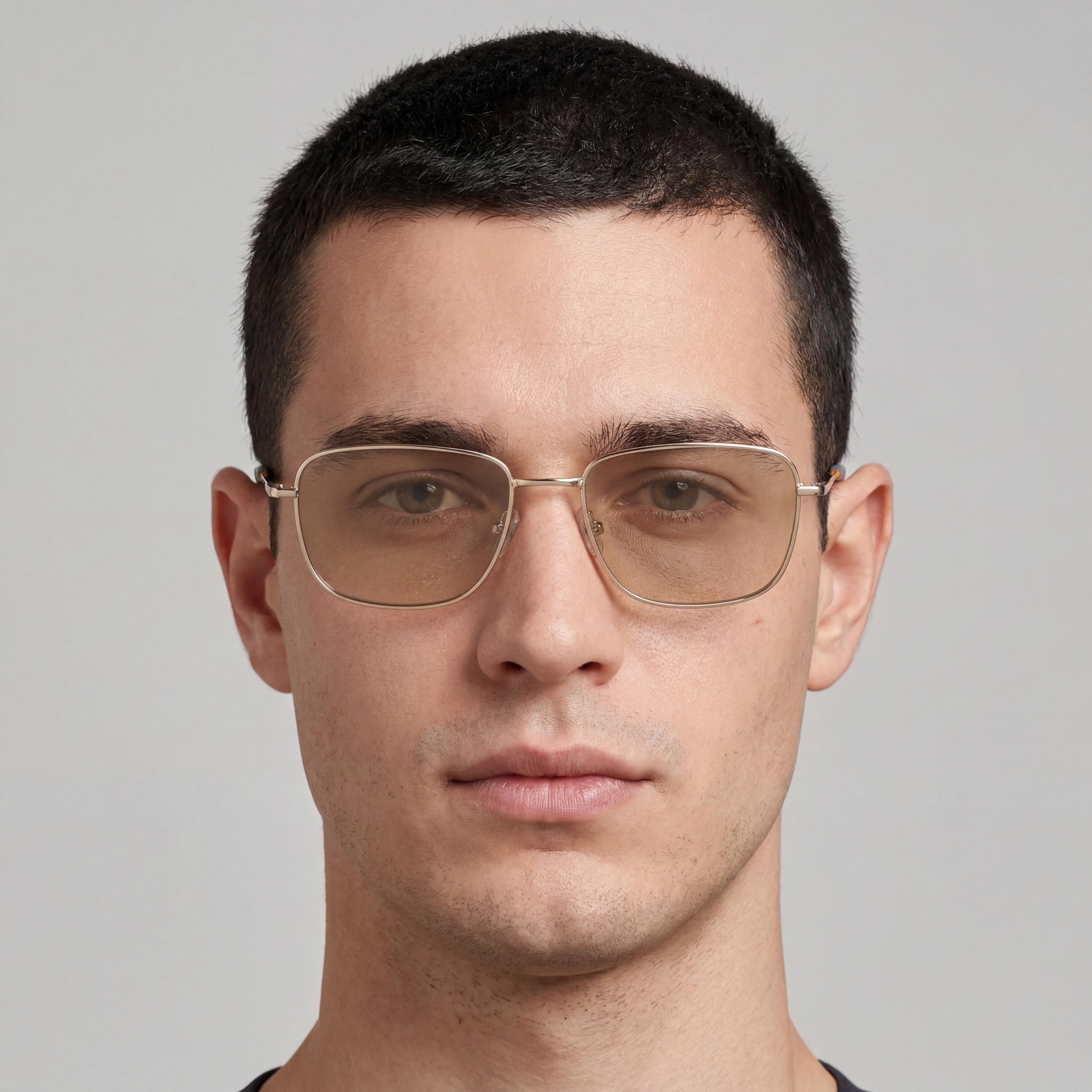Timberland TB1844 Gafas de metal de montura completa rectangulares para hombre con lentes de demostración, oro pálido brillante 55-18-145, Photo 4