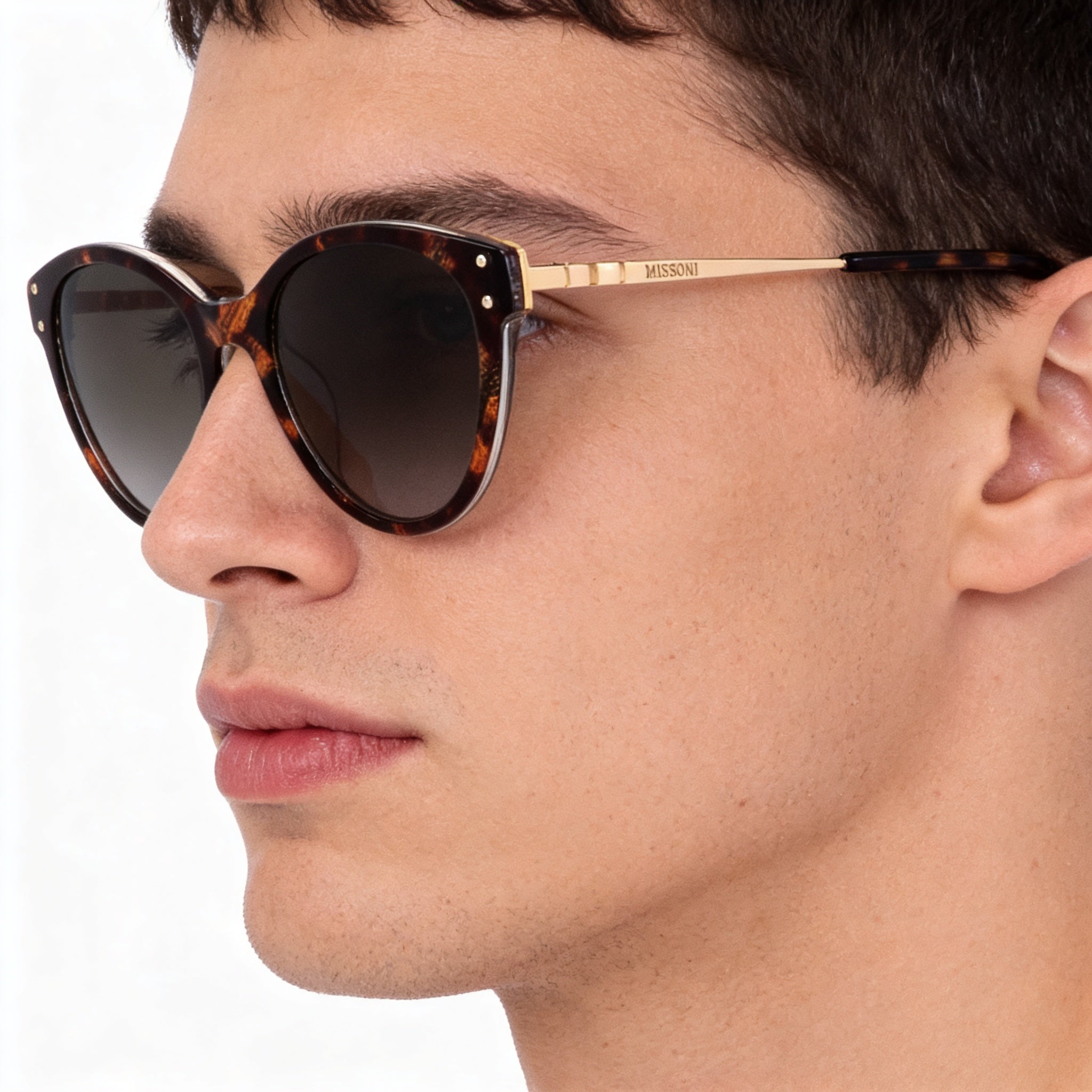 Gafas de sol Missoni 0026/S para hombre, estilo casual, color marrón, con montura de policarbonato y lentes no polarizadas con protección UV del 100 %, 53 mm, Photo 3