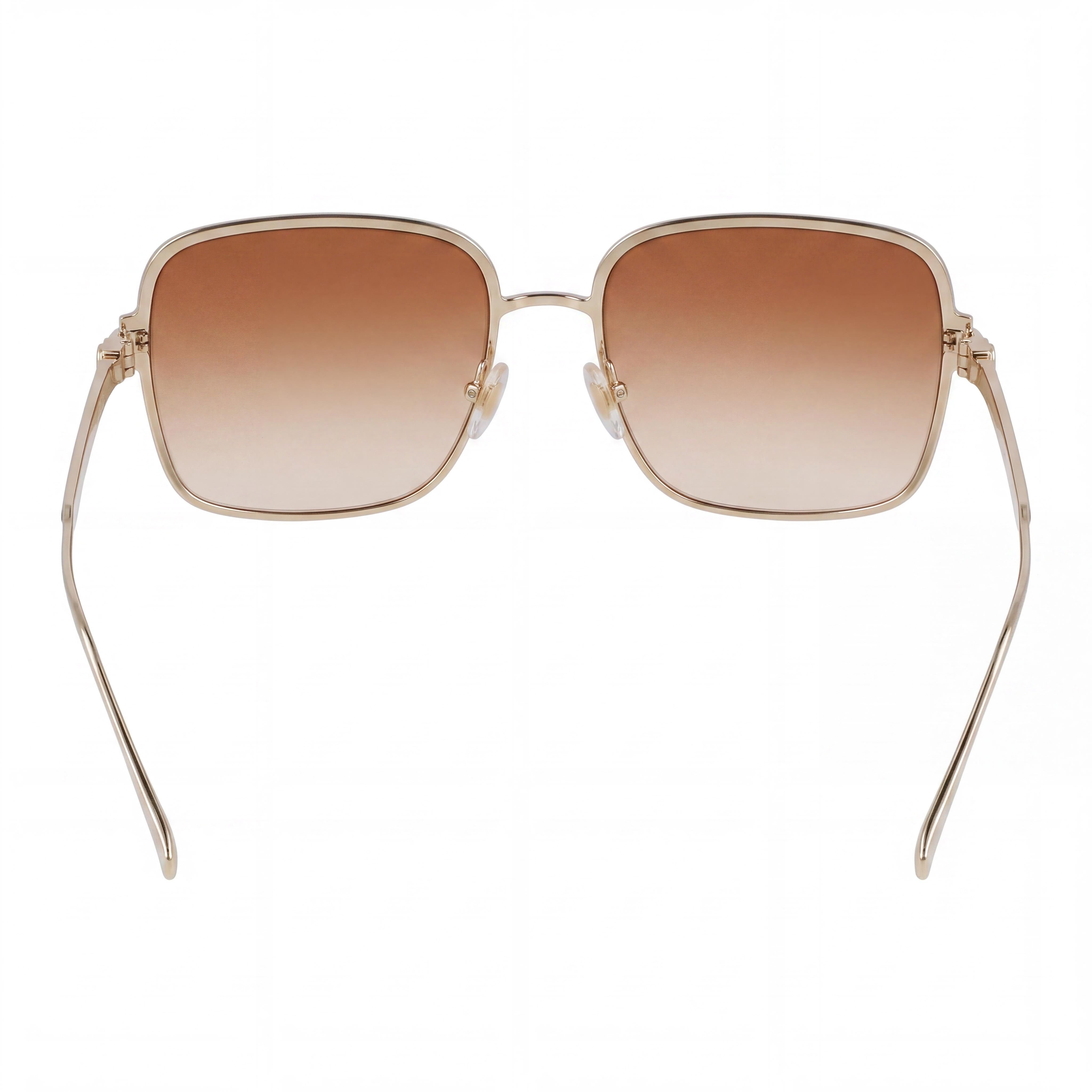 Ferragamo Sf317s Unisex Titanium Frame Gold Brown Sand Gradient UV 400 Sunglasses 57-16-140, Photo 4