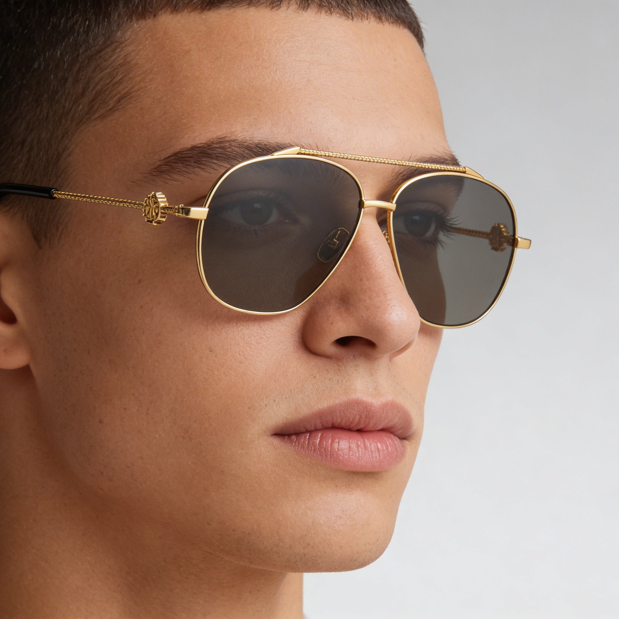 Gafas de sol unisex Just Cavalli Src008v Navigator de acero inoxidable con protección UV 62mm Oro amarillo, Photo 5
