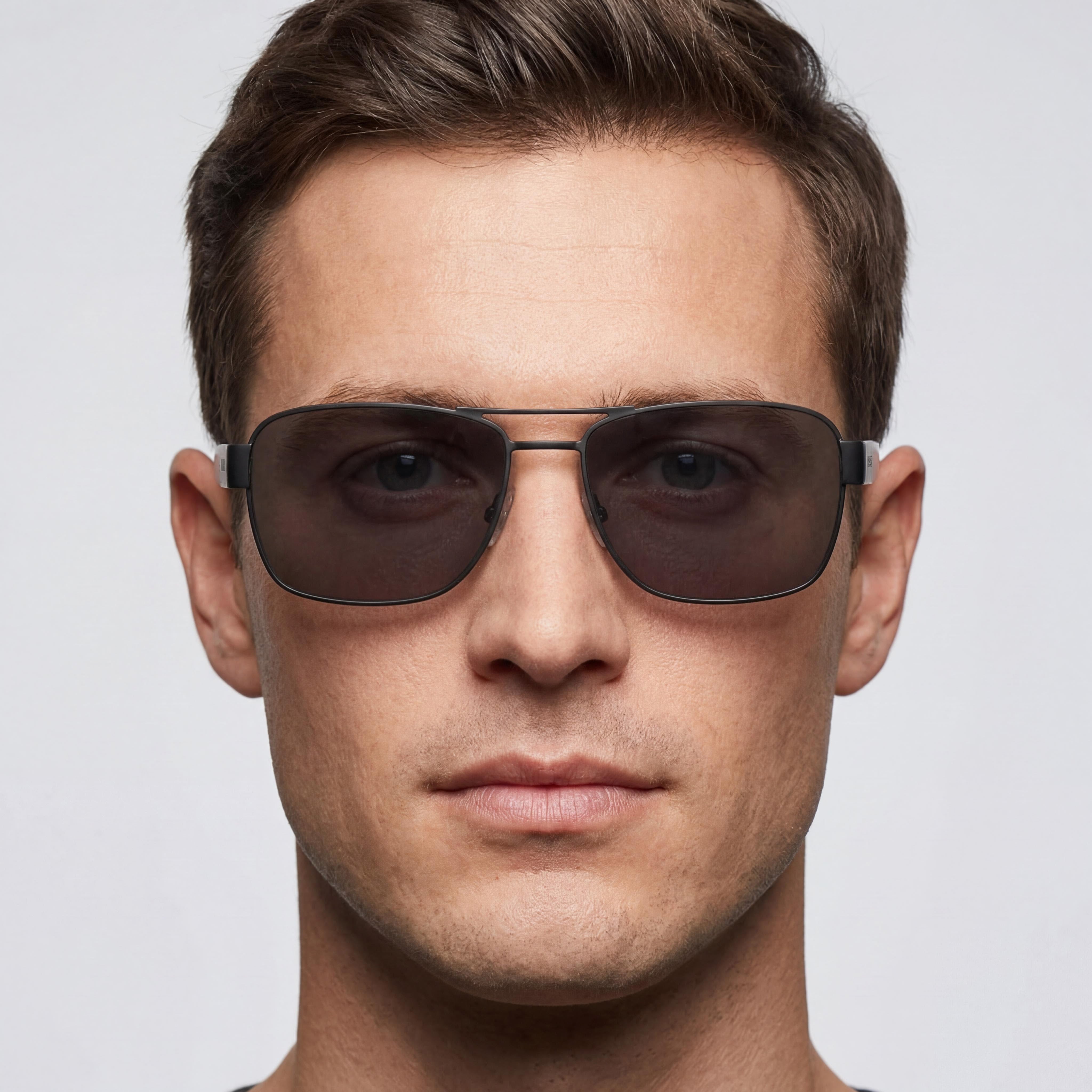 Hugo Boss Navigator BOSS 1441/O/S Men's Full-Rim Black Metal Polarized Grey Sunglasses 60mm, Photo 3