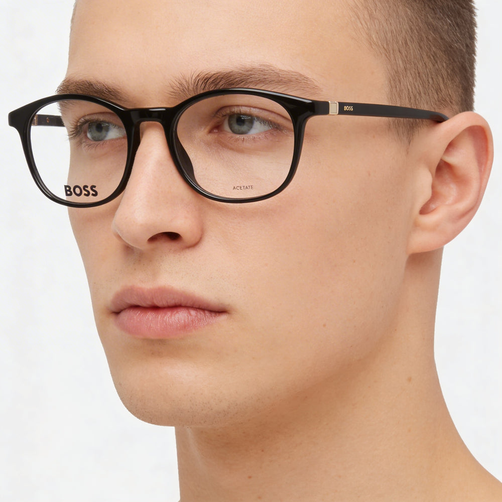 Gafas de sol unisex Hugo Boss 1437 con montura de plástico negro y lentes negras sin polarizar de 53 mm
