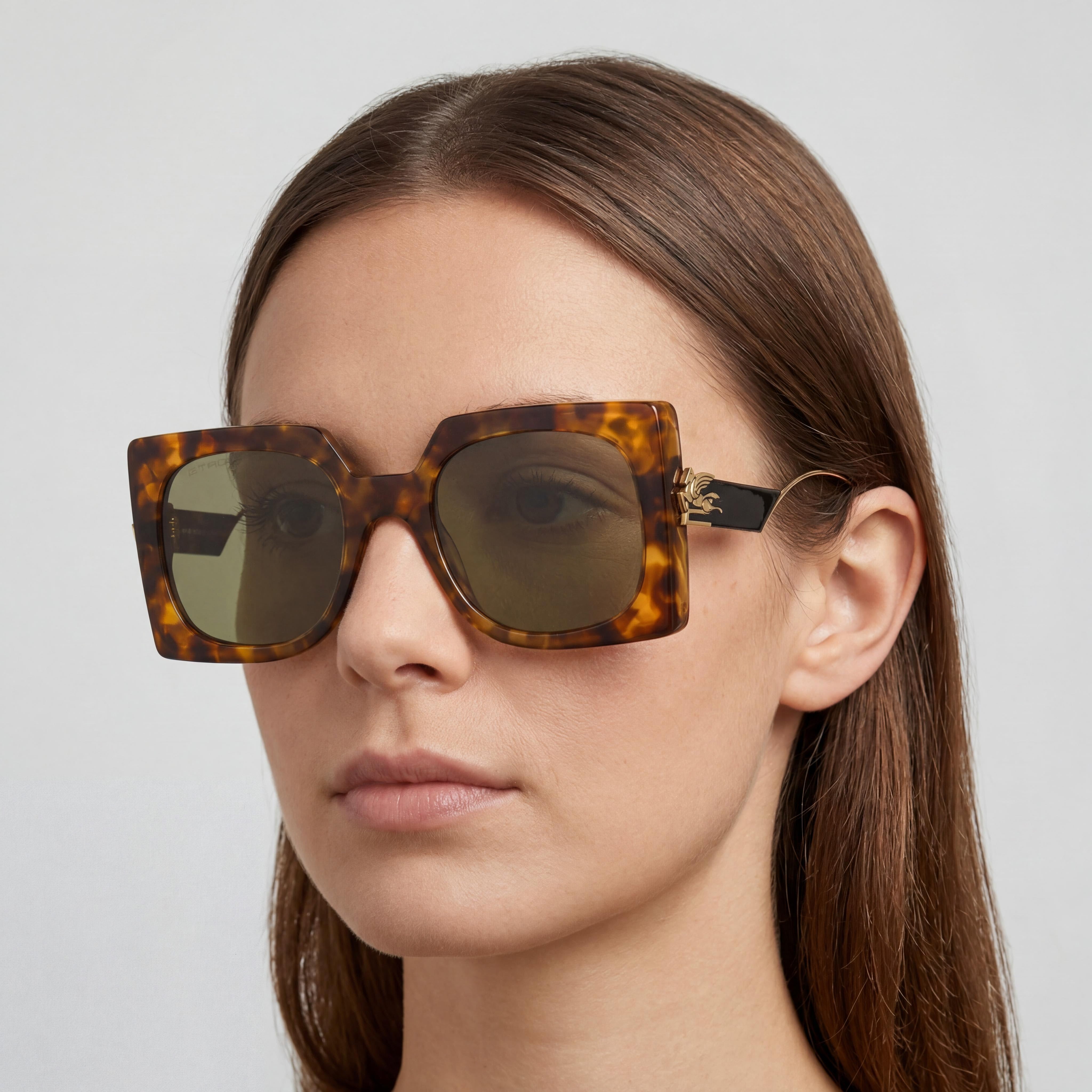 Etro ETRO 0026/S Women's Casual Non-Polarized Acetate Sunglasses Yellow Havana Brown 54mm, Photo 4