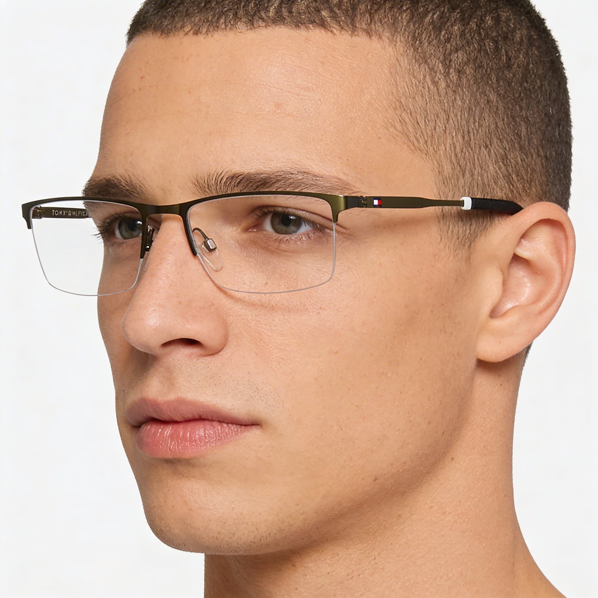 Gafas Tommy Hilfiger Th 1830 de acero inoxidable color oliva para hombre de 56 mm, Photo 4