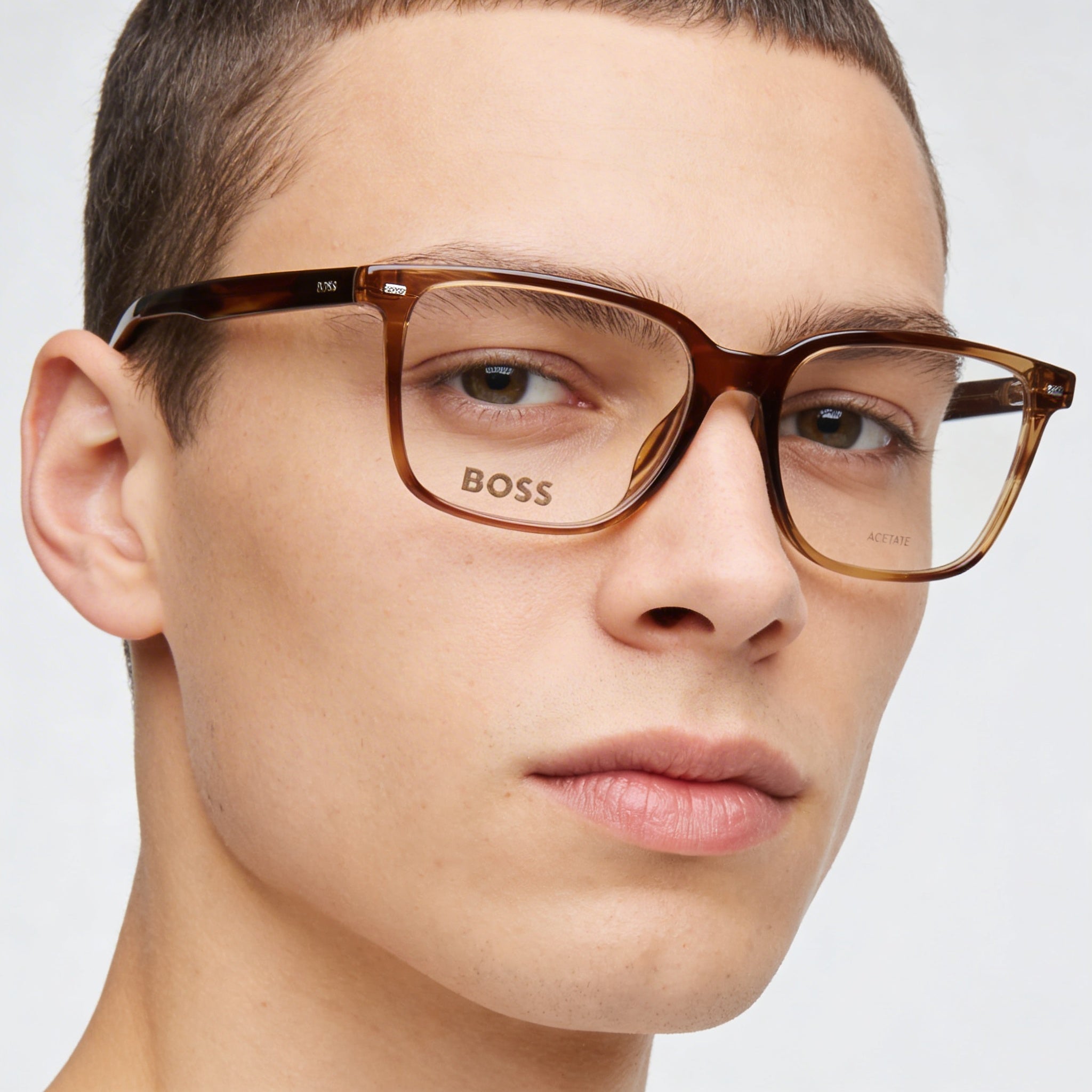 Hugo Boss 1480/F Striped Brown Ruthenium Plastic Unisex 55, Photo 3