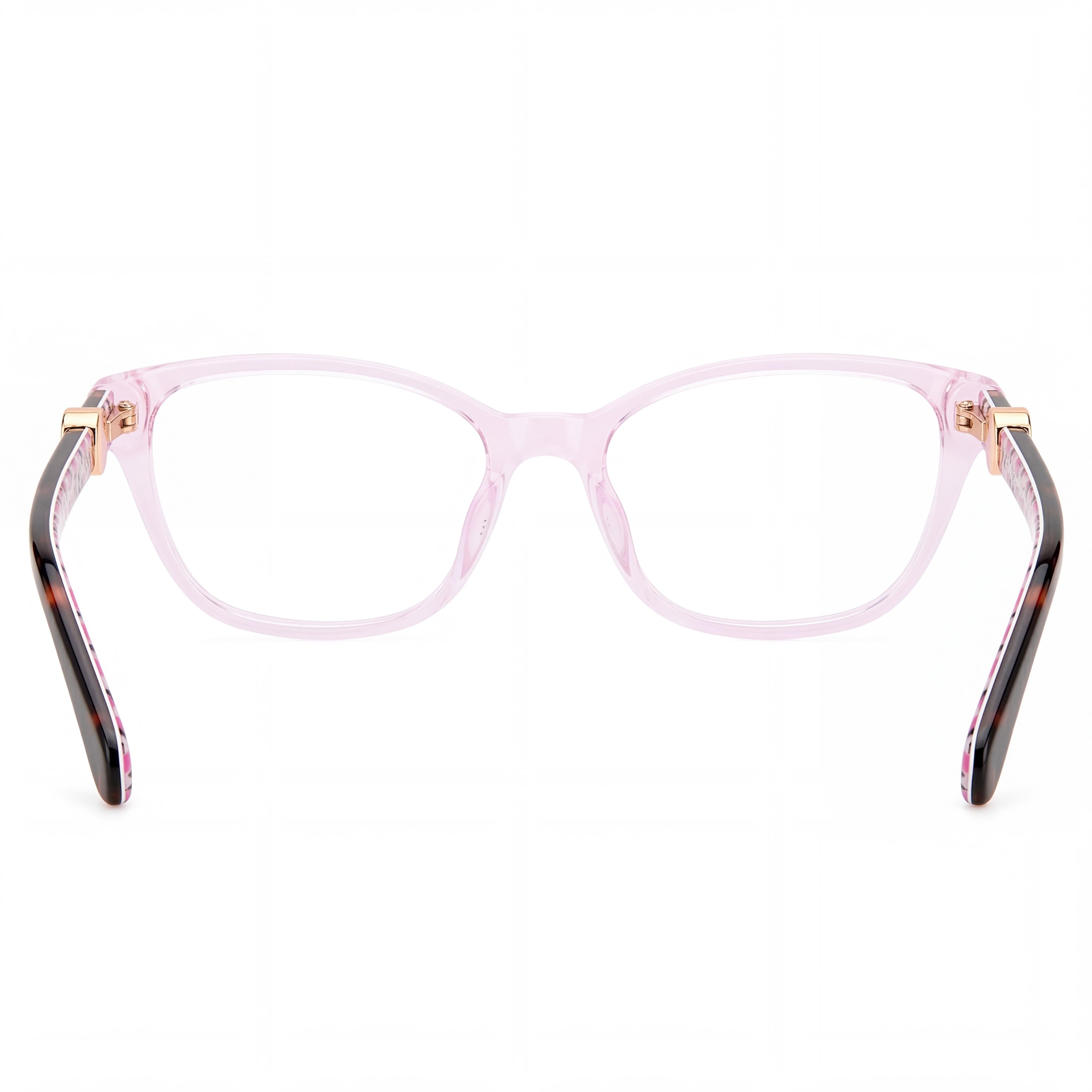 kate spade new york Emmalee Unisex Pink Plastic Frame Eyeglasses with Transparent Polycarbonate Lenses 49mm, Photo 3