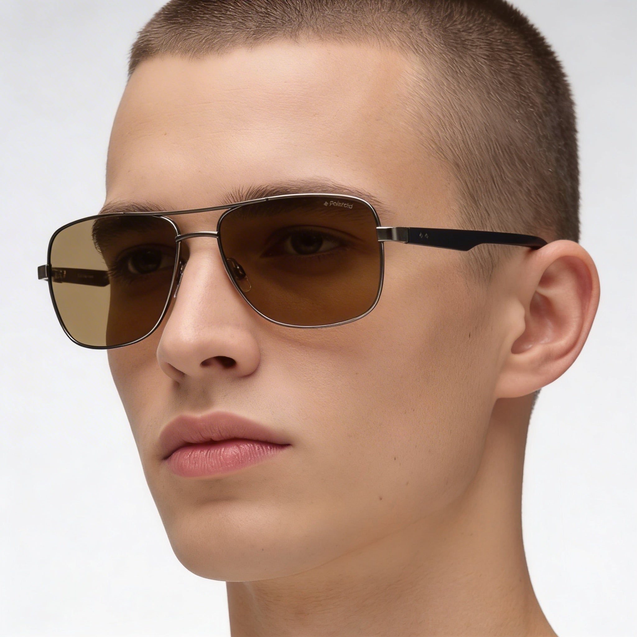 Polaroid 2042/S Unisex Metal Sunglasses Ruthenium Black Frame, Brown Polarized UV Lenses 59mm, Photo 5