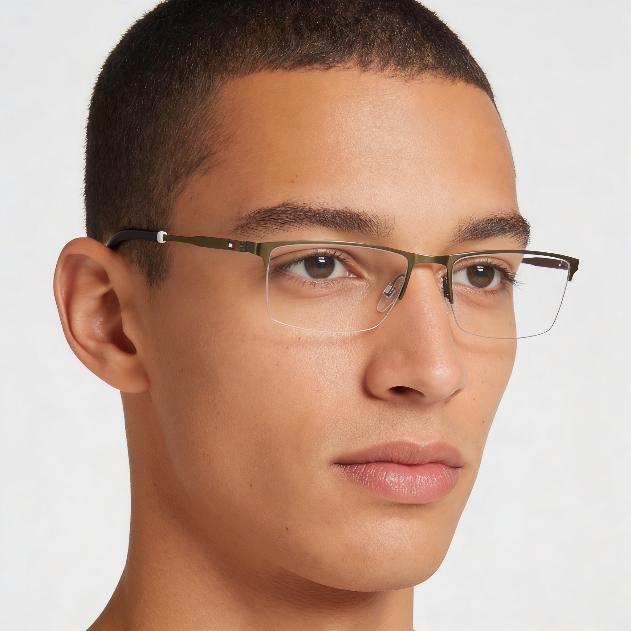 Tommy Hilfiger Th 1830 Men's Olive Stainless Steel Frame with Polycarbonate Lenses Eyewear 56mm, Photo 5