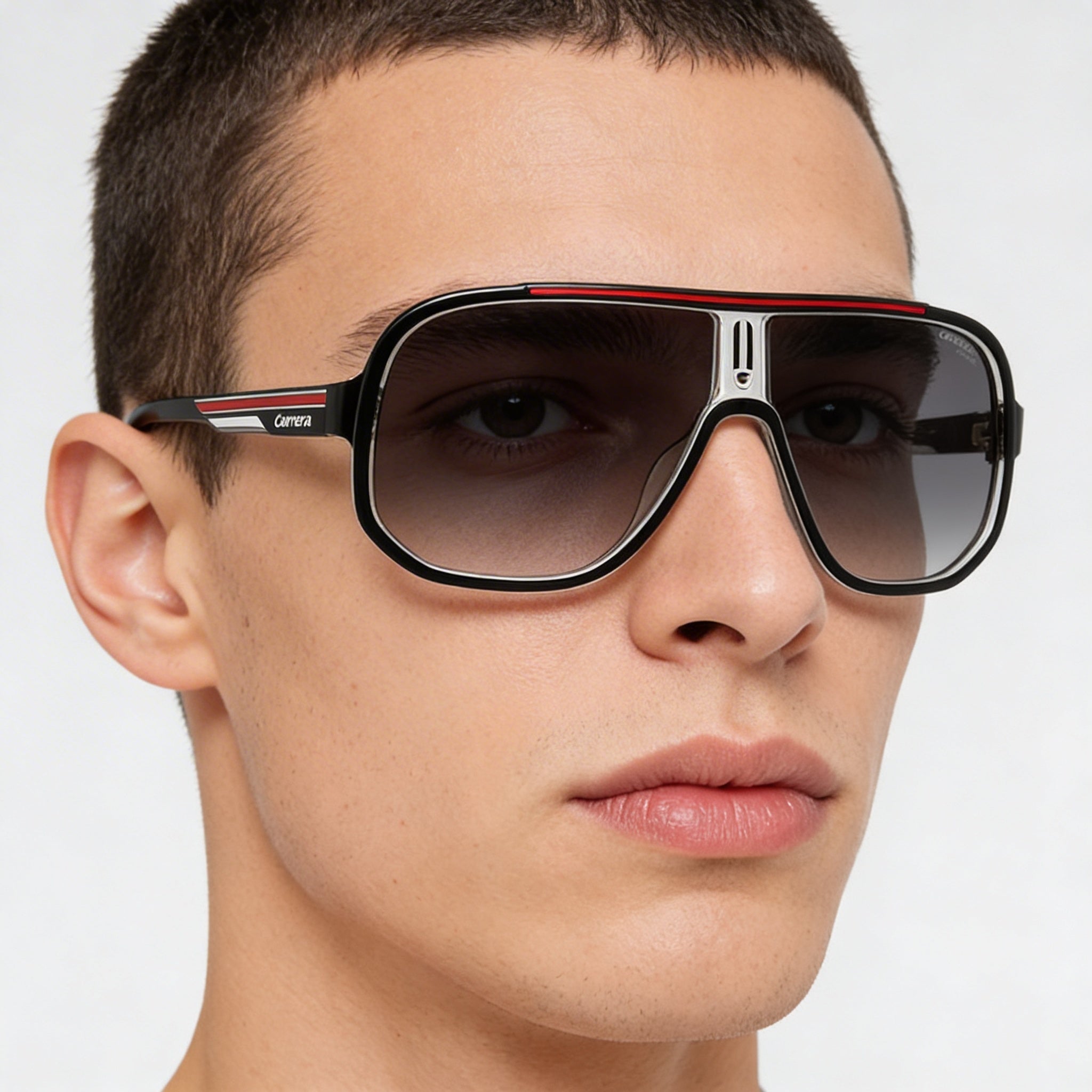 Carrera Modern Navigator Thermoplastic Elastomers Frame Black Red Unisex Sunglasses 63-11-135, Photo 5