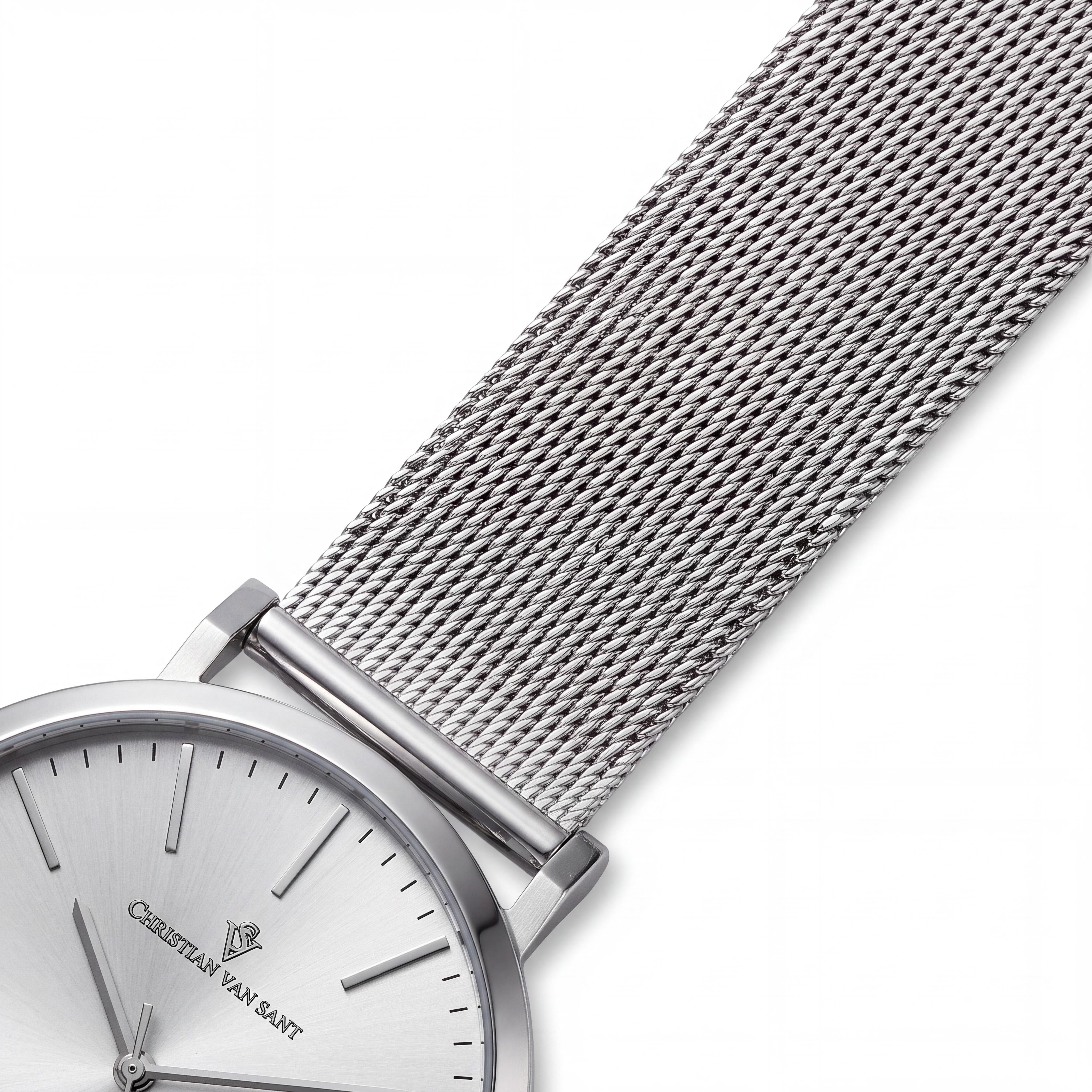 Christian Van Sant CV4323 Men's Paradigm Silver Dial Stainless Steel Quartz Movement Water Resistant Watch, Photo 3