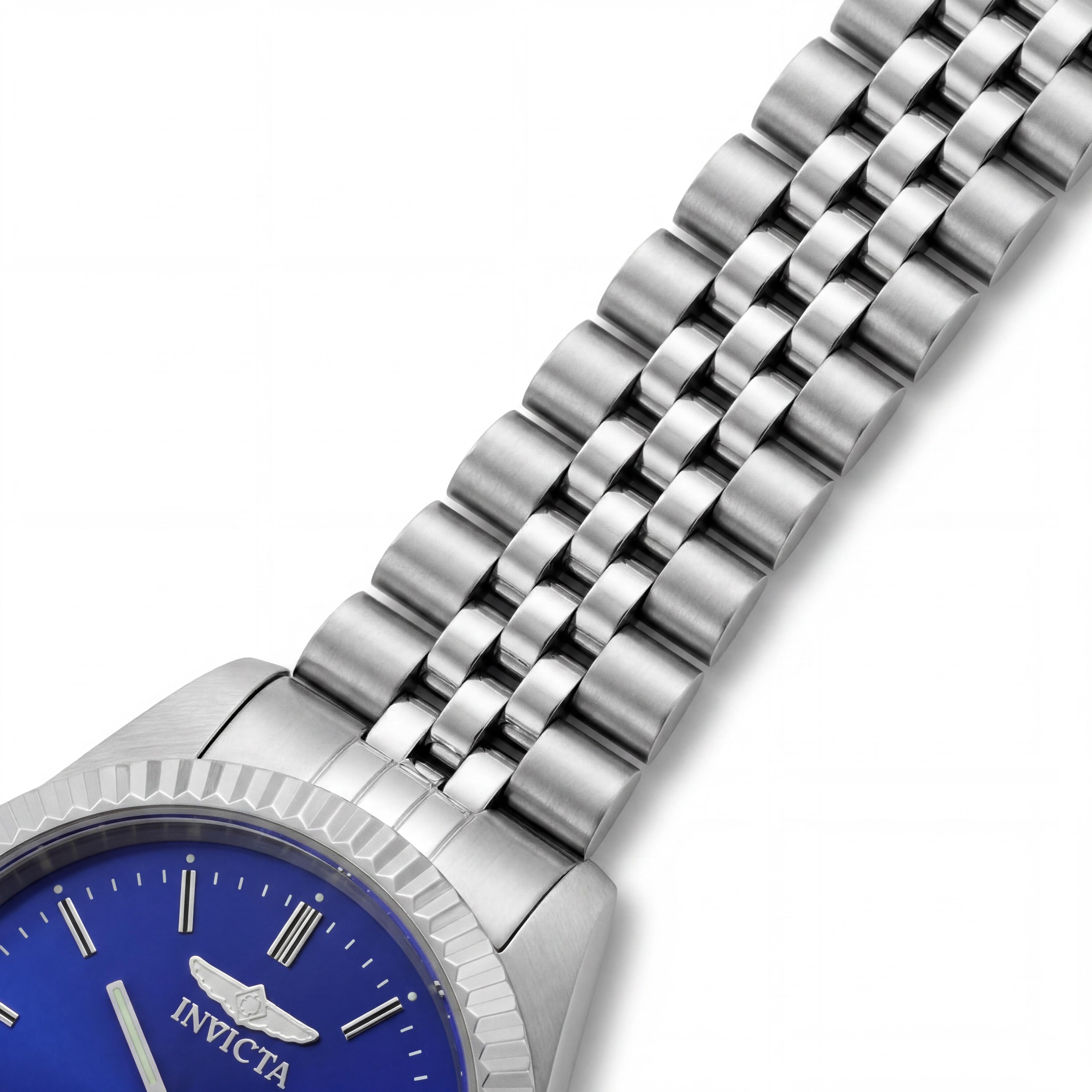 Reloj de cuarzo Invicta Specialty 29398 para mujer, caja y brazalete de acero inoxidable plateado de 36 mm, esfera azul, Photo 3