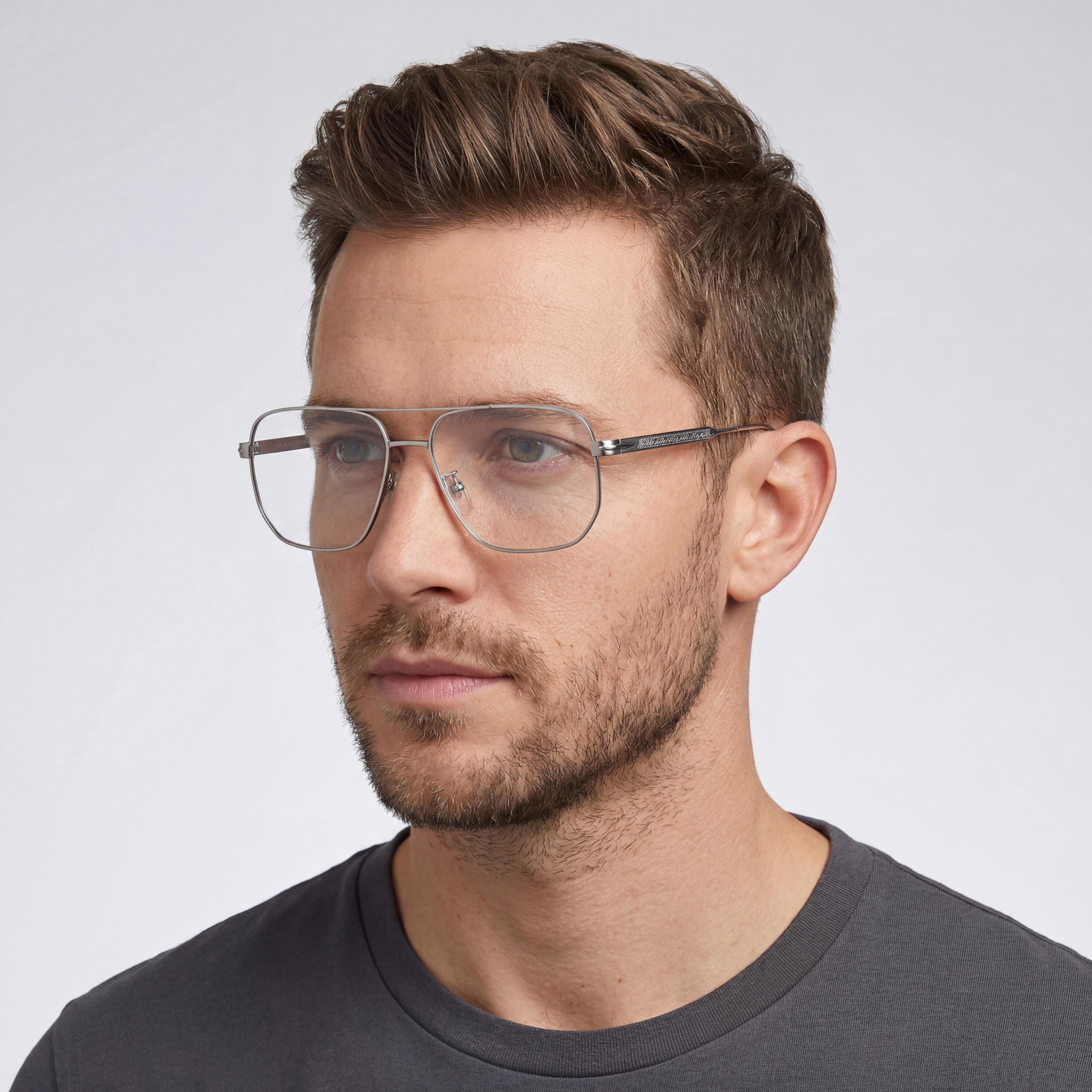 Beckham Db 7124 Men's Titanium Frame Eyewear with Polycarbonate Lenses in Matte Ruthenium 58mm, Photo 4