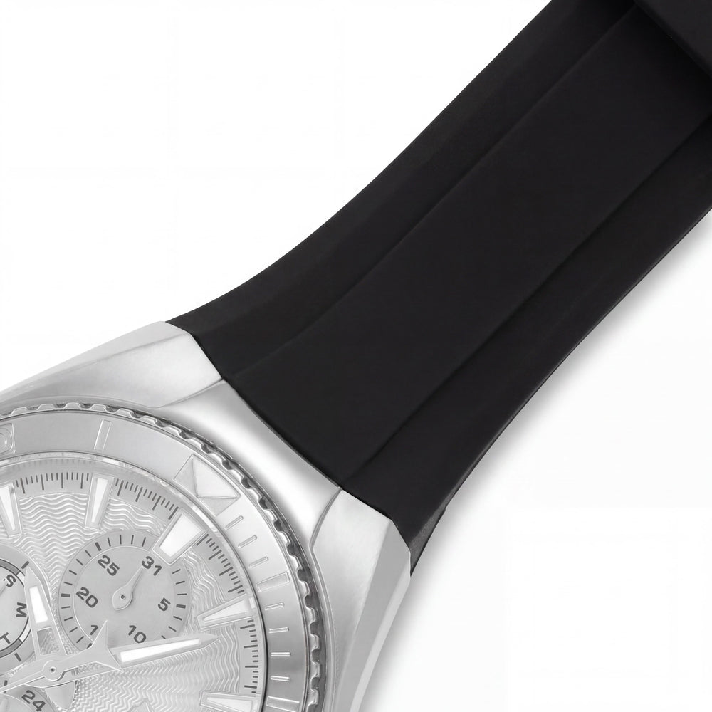 Reloj cronógrafo TechnoMarine Cruise California TM-124020 para mujer, acero inoxidable, negro y acero, esfera plateada, 40 mm