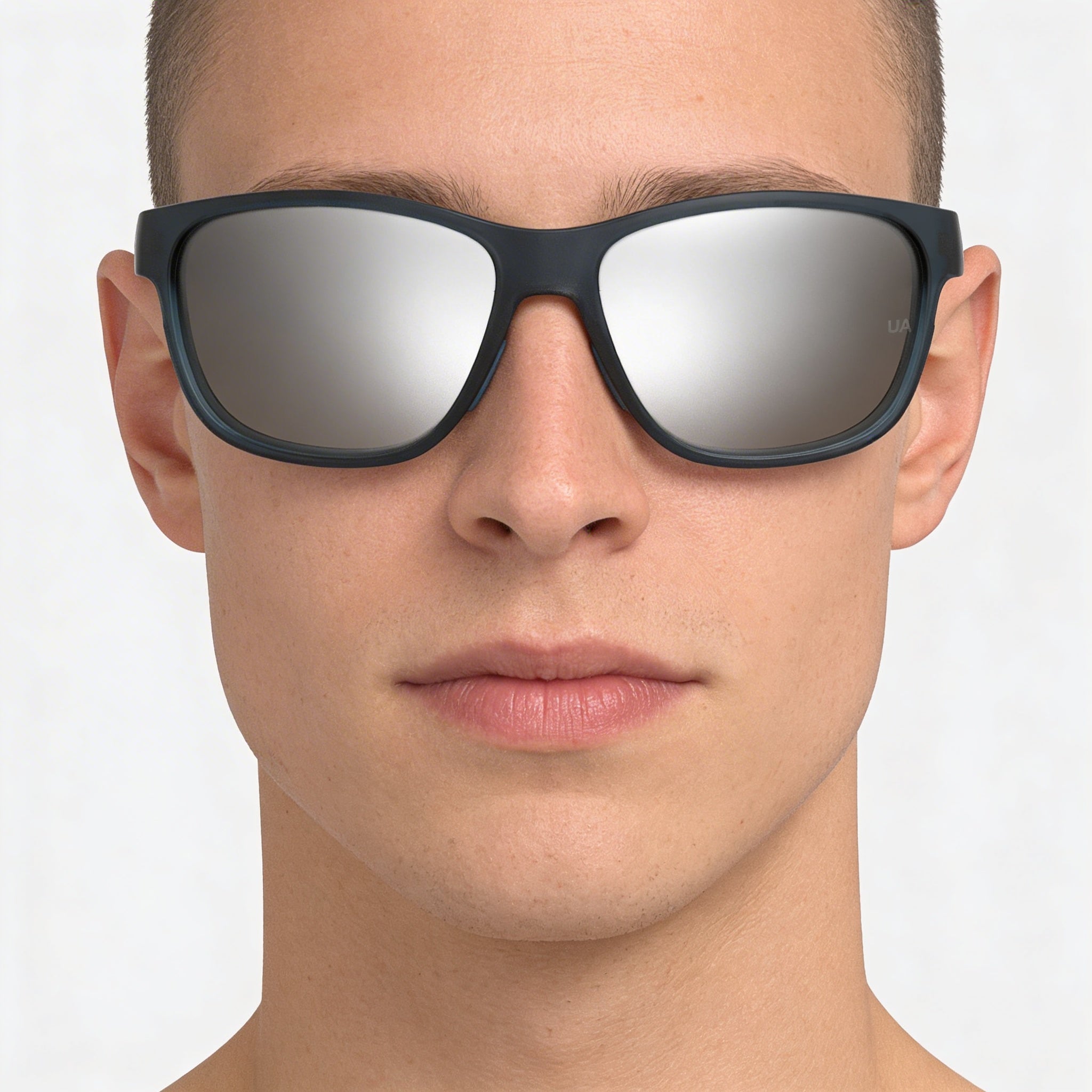 Gafas de sol unisex Under Armour UA Undeniable sin polarizar con protección UV y montura azul oscuro transparente con cristales azules 61, Photo 3