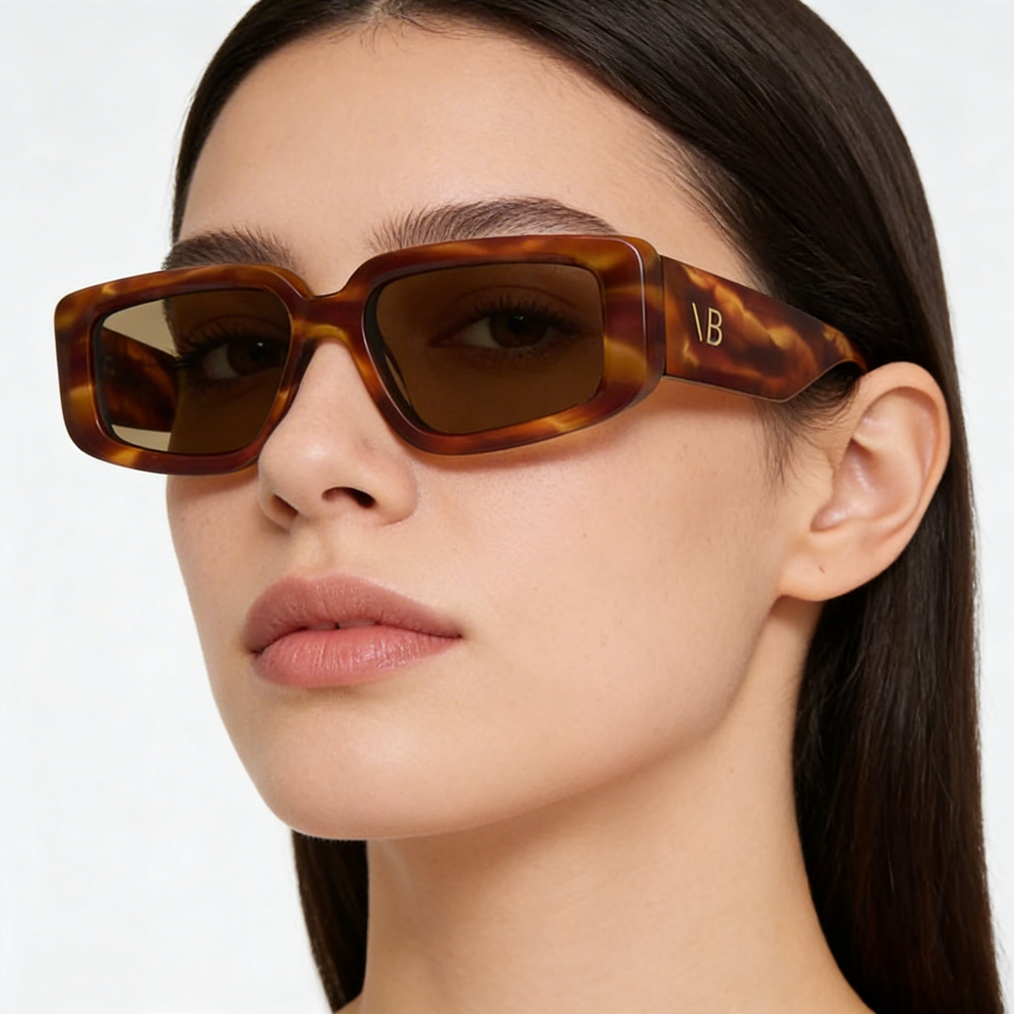 Victoria Beckham Modern Women's Acetate Striped Blonde Havana UV Protection Sunglasses 54mm, Photo 4