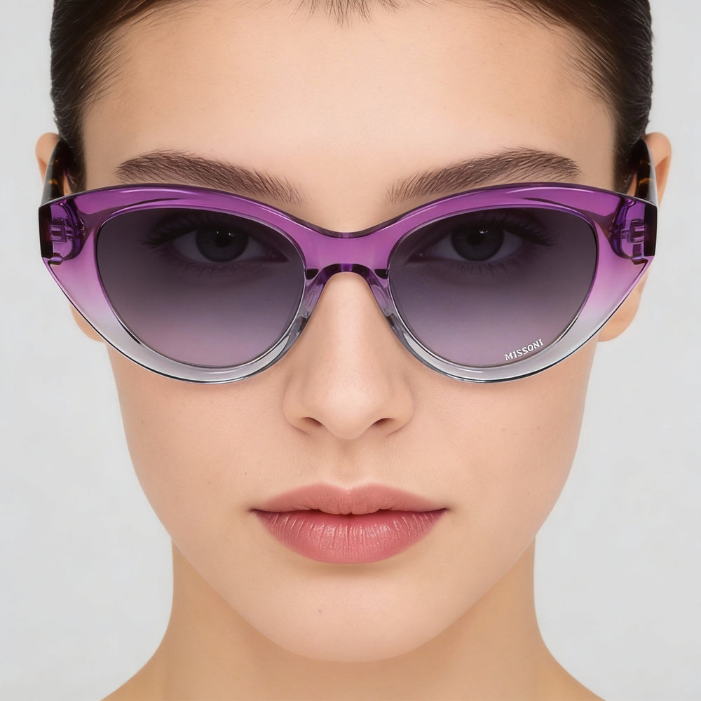M Missoni Classic Unisex Acetate Frame Eyewear with Non-Polarized Lenses, Violet Havana, 53mm Lens Width