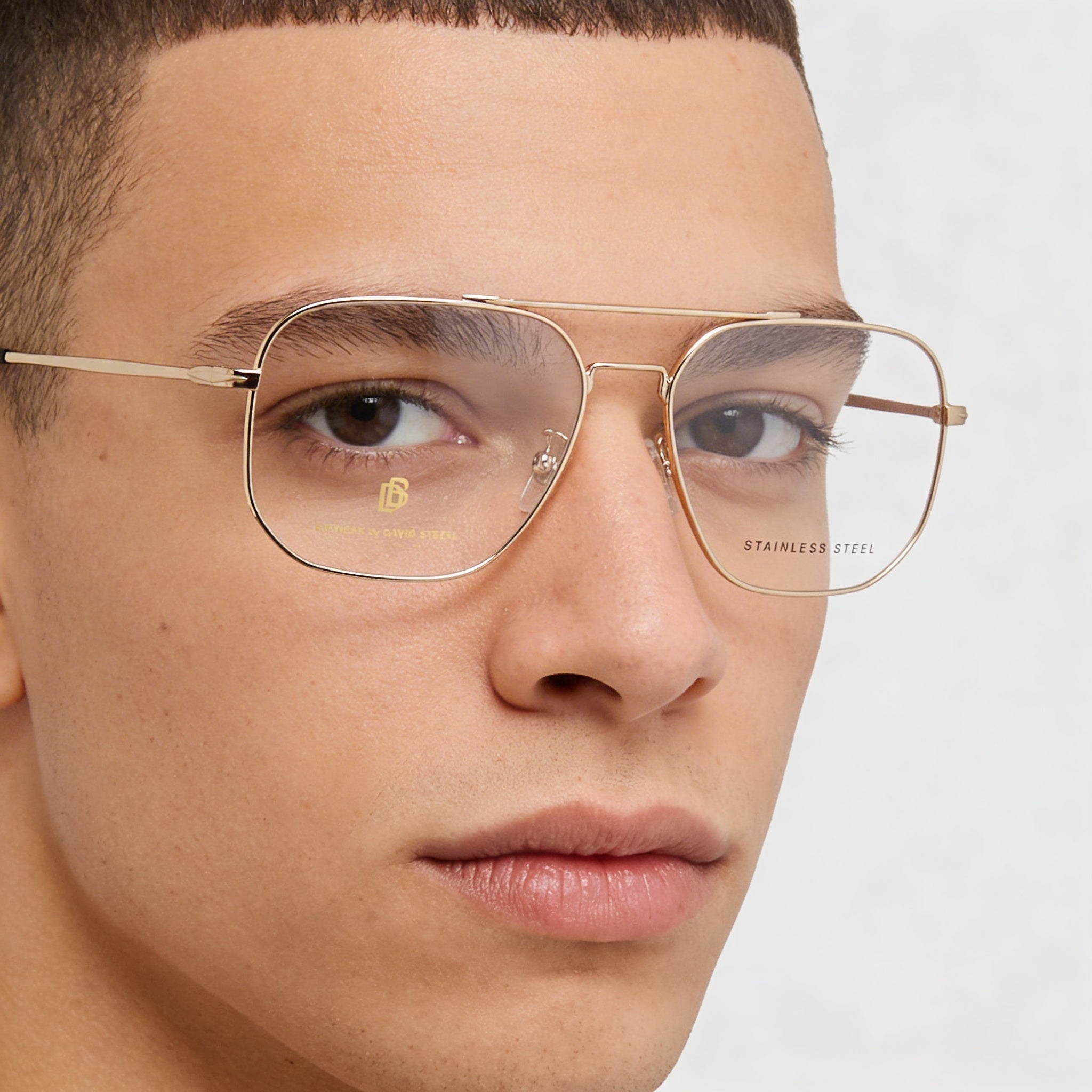 David Beckham Db 1096 Unisex Metal Gold Frame Eyewear featuring Polycarbonate Lenses, 57mm Lens Width, Photo 4