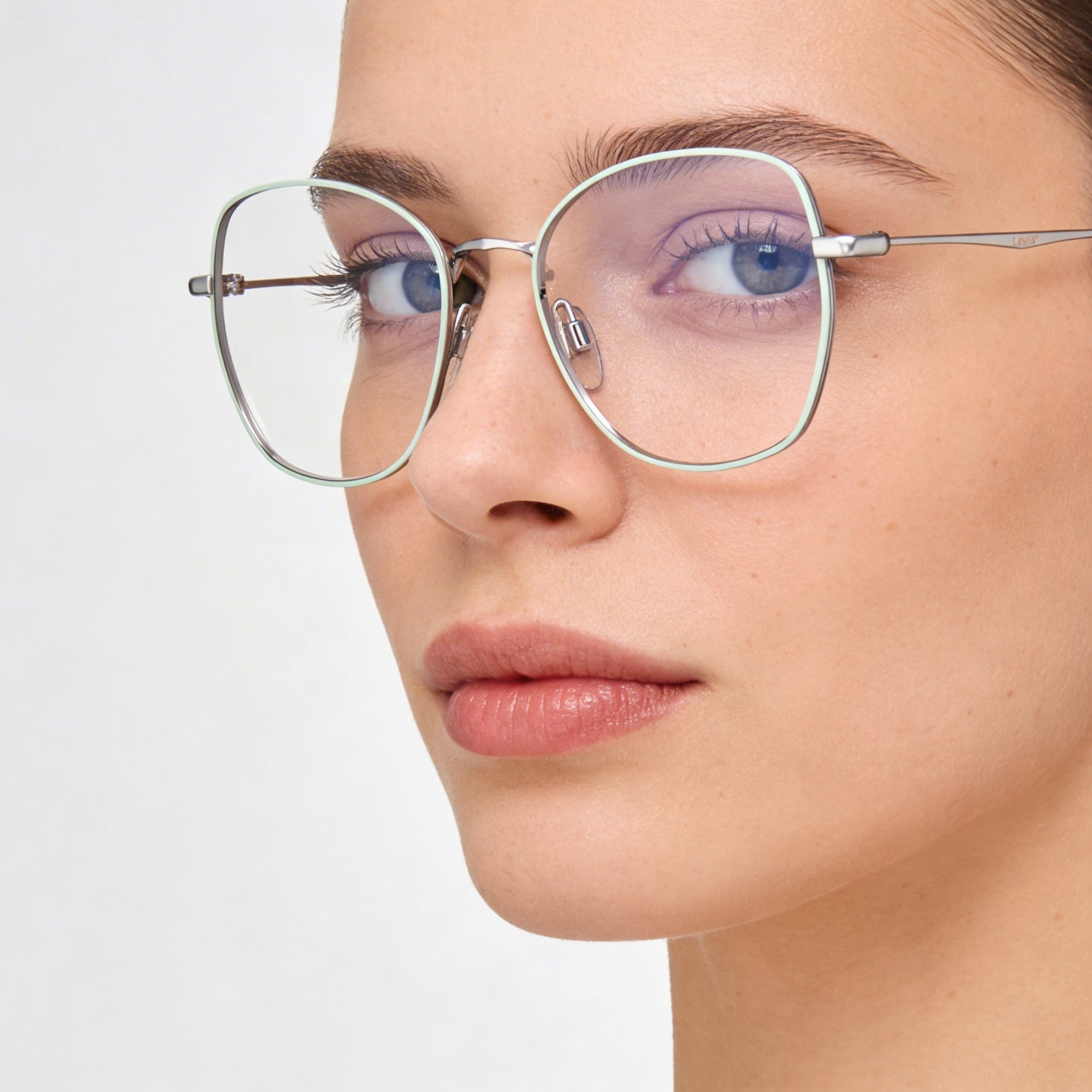 Levi's NOT Women's Prescription Eyeglasses featuring Green Metal Frames and a 52mm Lens Size, Photo 5