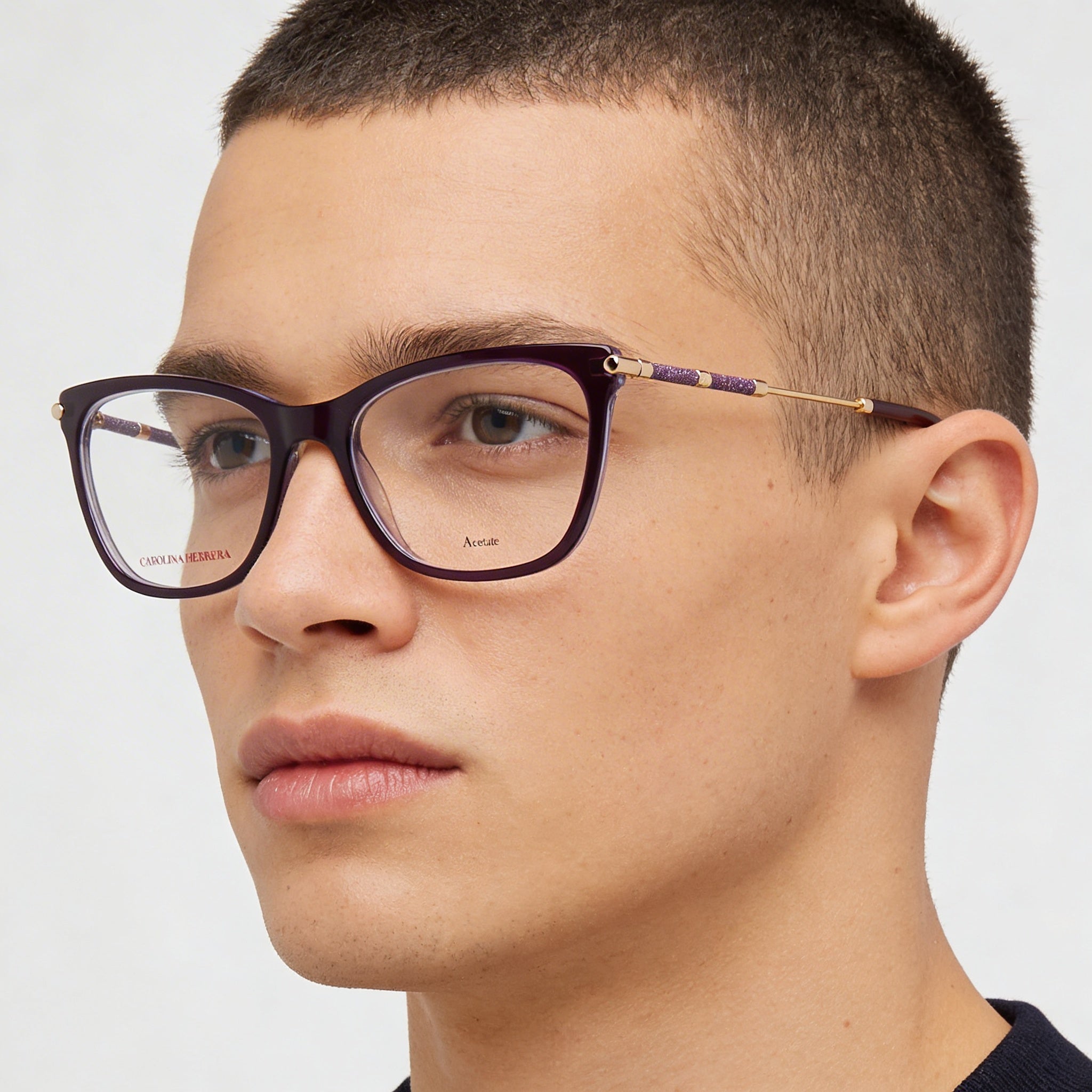 Carolina Herrera Her 0151 Unisex Acetato Violeta Purpurina 54mm, Photo 4